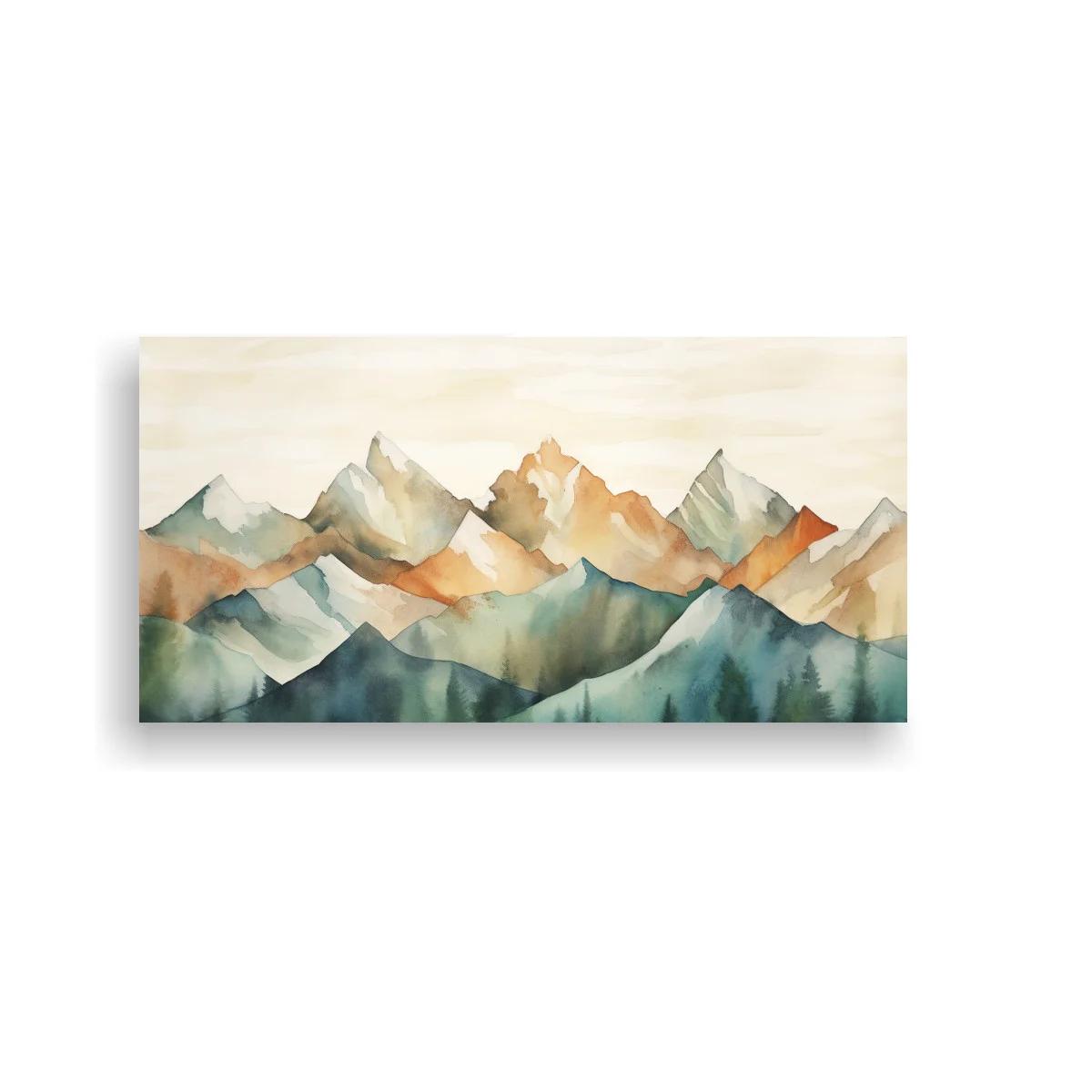 Cuadro cordillera de montañas en capas con bosque — imagen principal