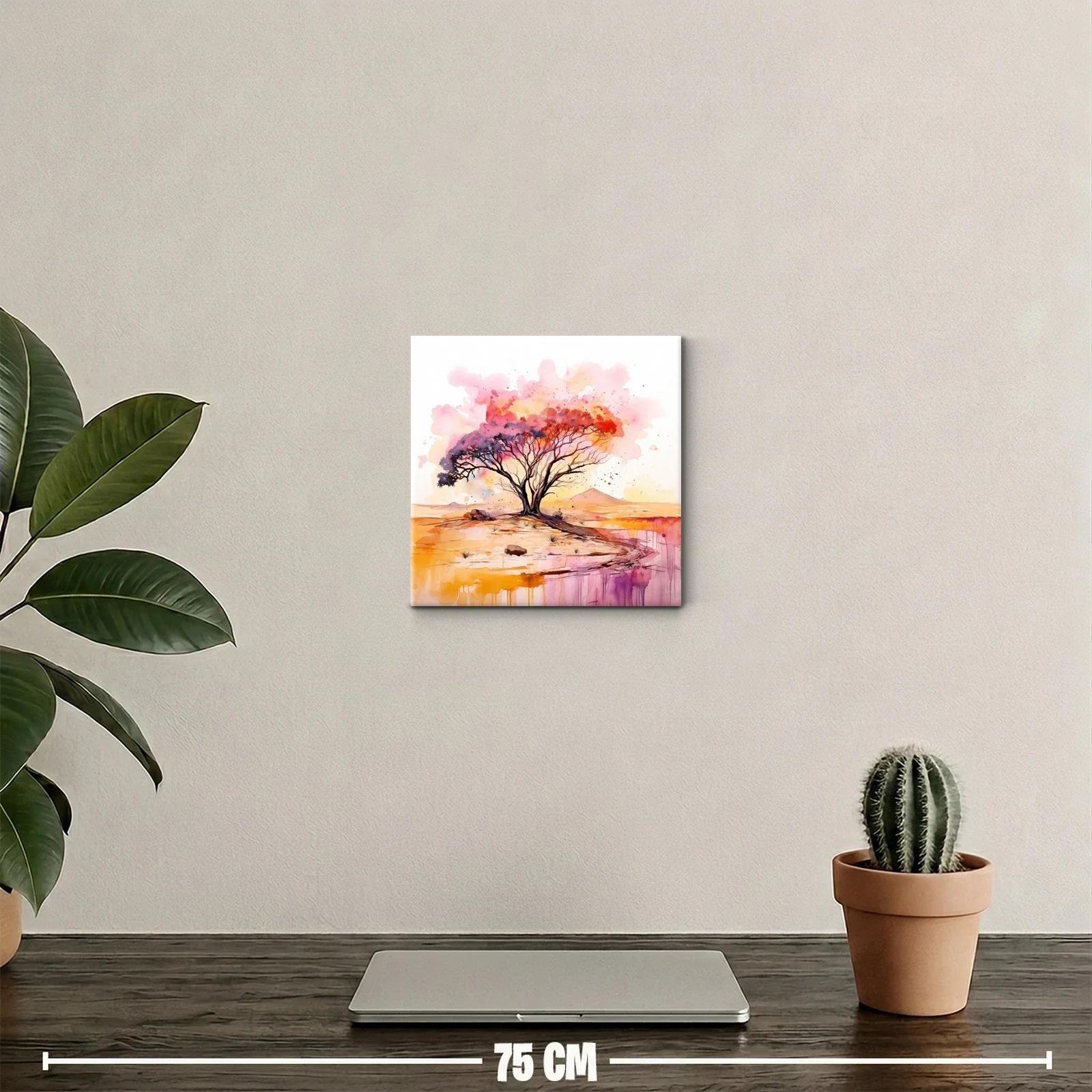Árbol solitario con vibrantes tonos cálidos al atardecer — miniatura 2