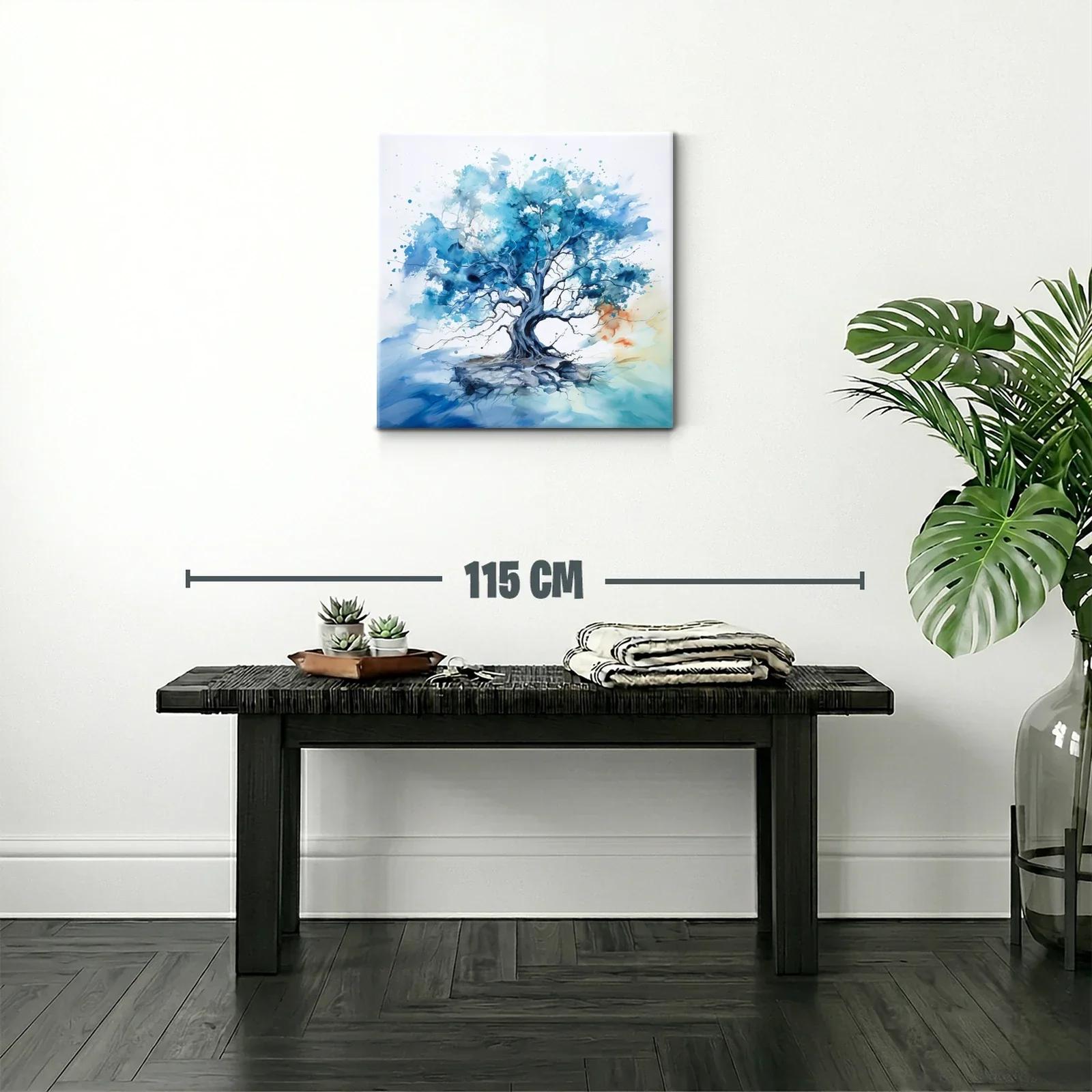 Árbol Azul en Movimiento con Toques de Luz Cálida — miniatura 2