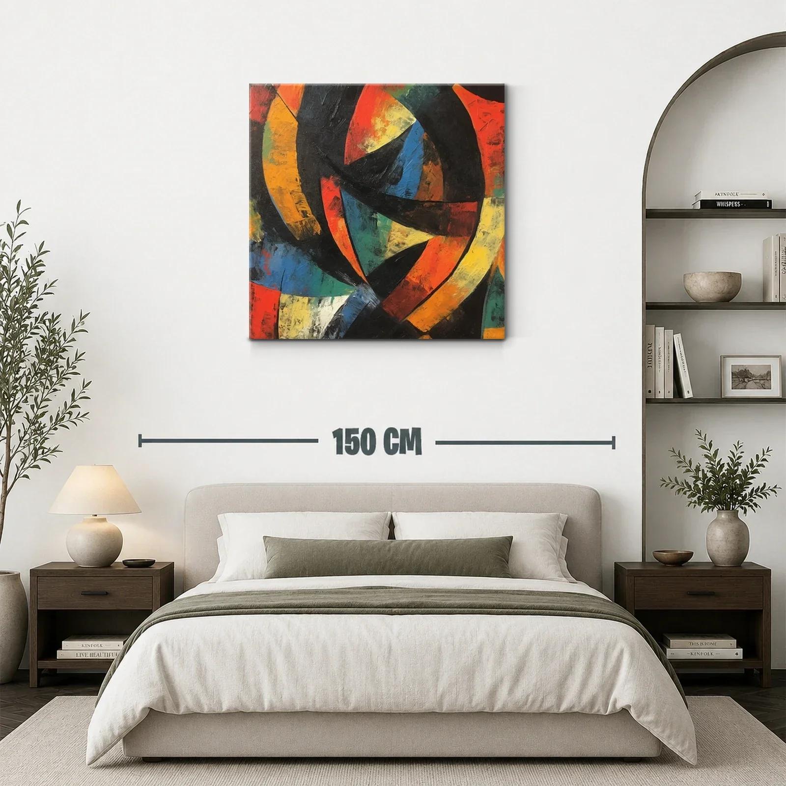 Composición Abstracta con Tonos Cálidos y Fríos Dinámicos — miniatura 3