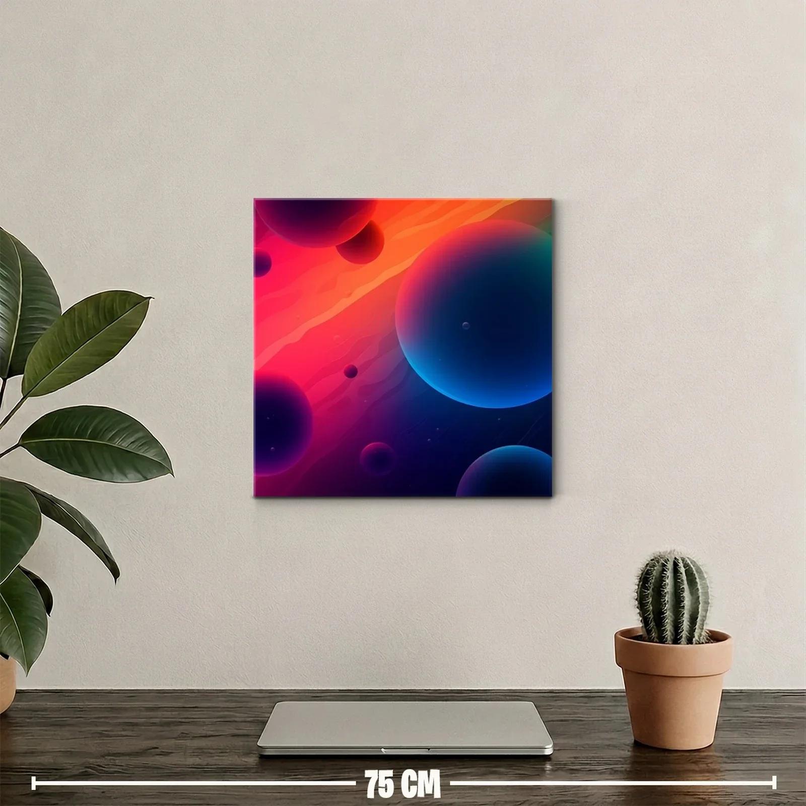Composición abstracta con esferas en tonos cálidos y fríos — miniatura 2