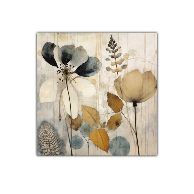 Cuadro floral en tonos neutros con aire delicado y elegante