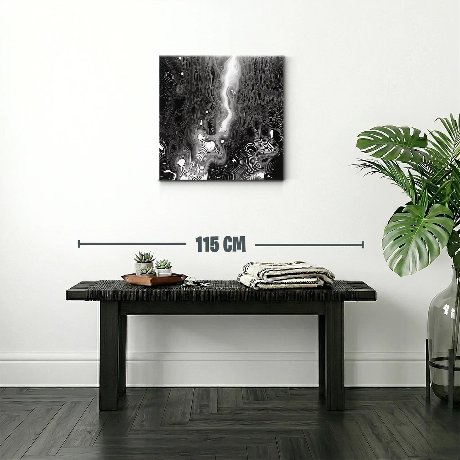 Diseño abstracto en blanco y negro con líneas onduladas — miniatura 2