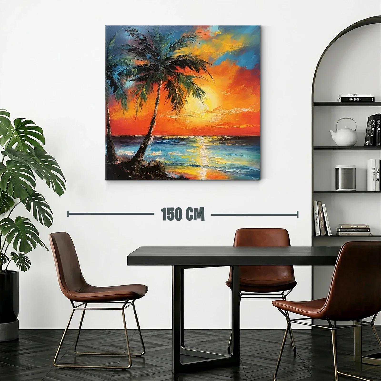 Atardecer tropical con palmeras y mar vibrante — miniatura 2