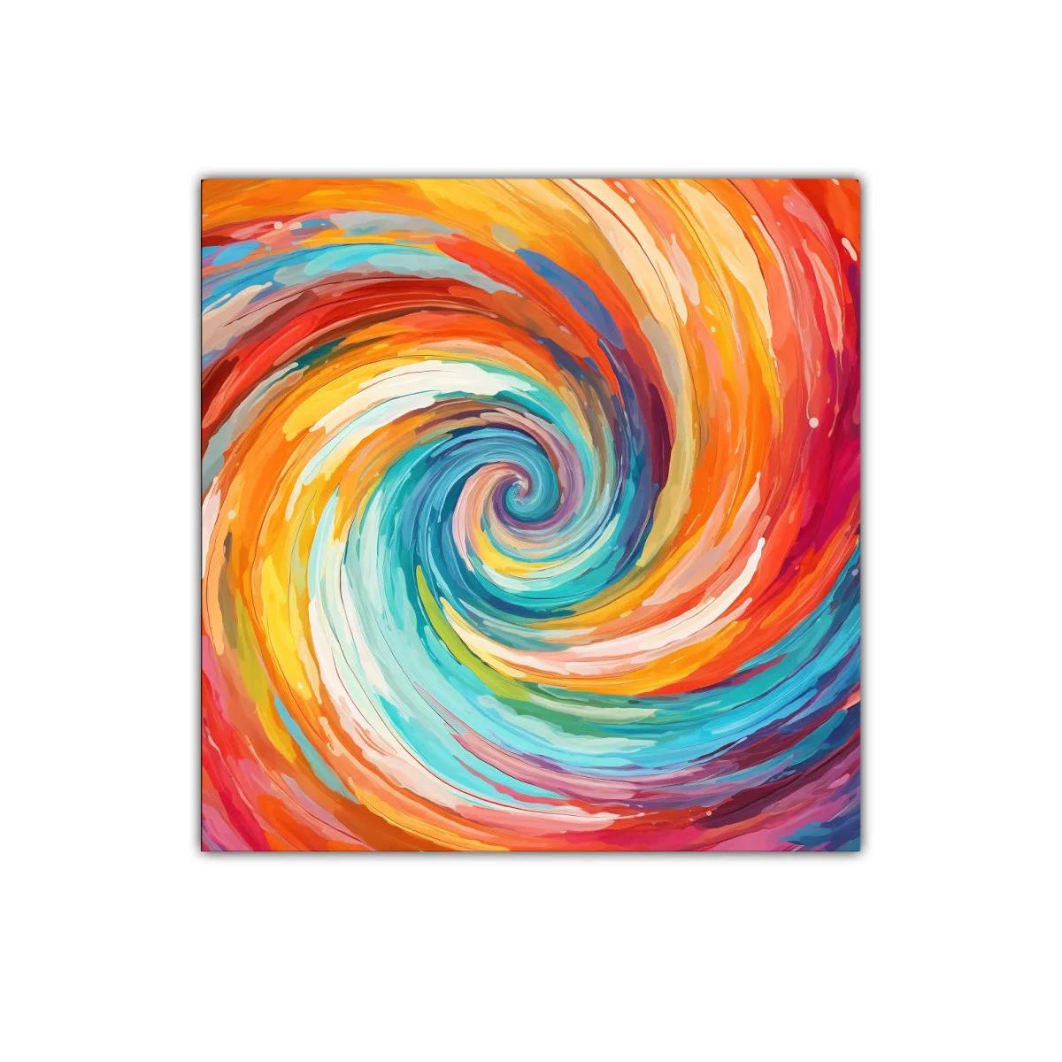 Cuadro abstracto remolino de colores vibrantes y dinámicos