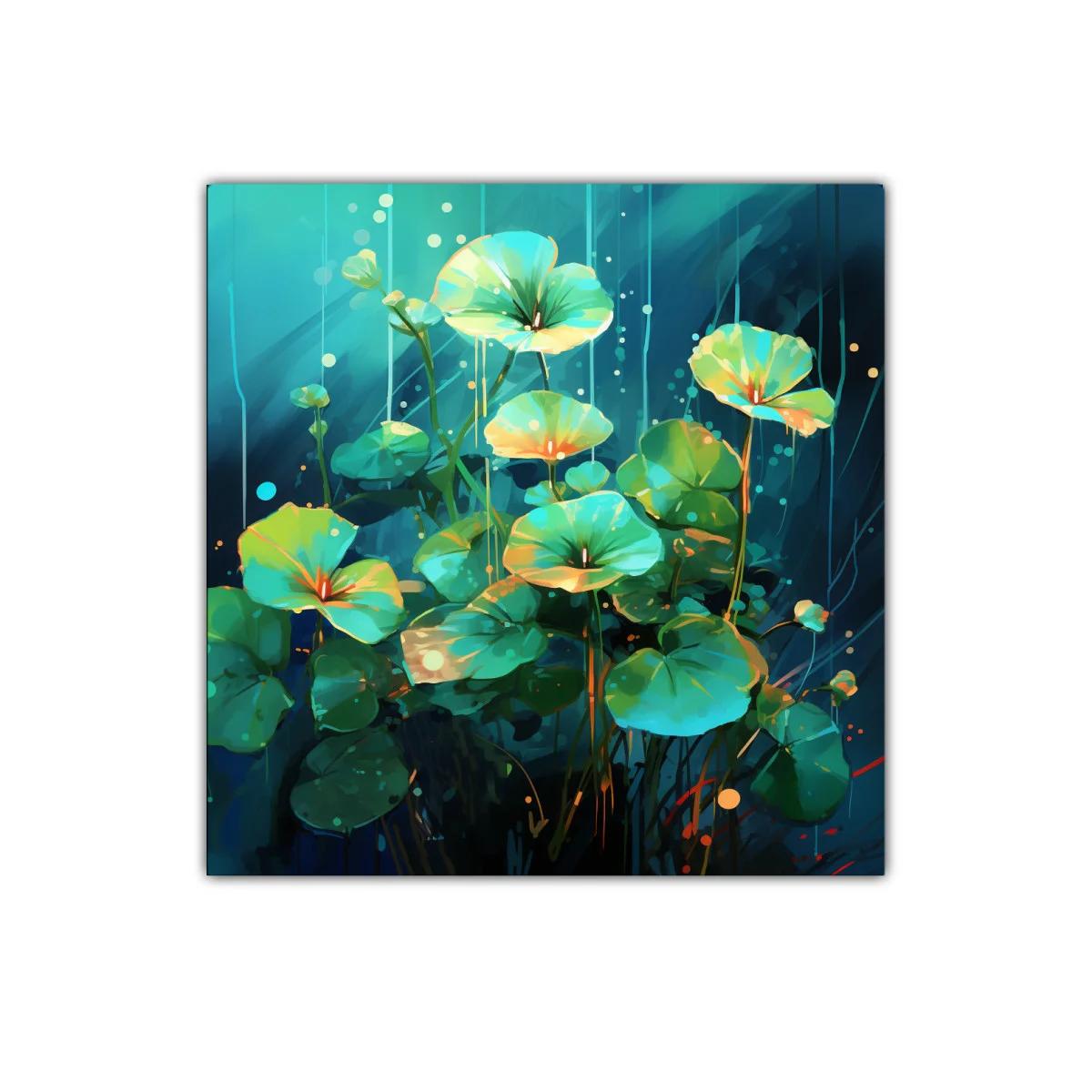 Elegancia natural con flores en tonos azul y verde — imagen principal