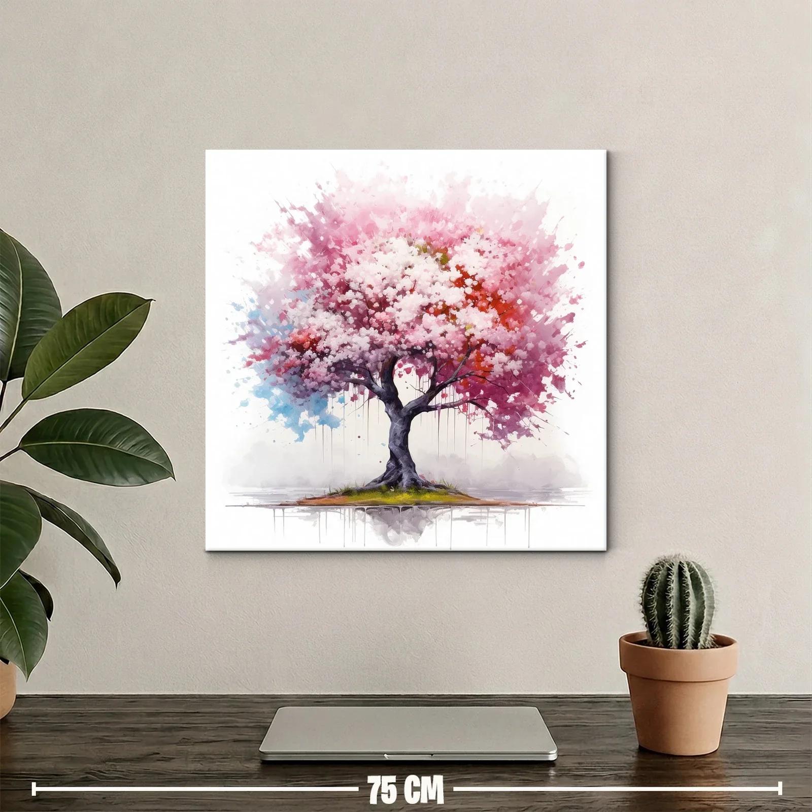 Árbol floreciente con tonos rosa y rojo vibrantes — miniatura 2