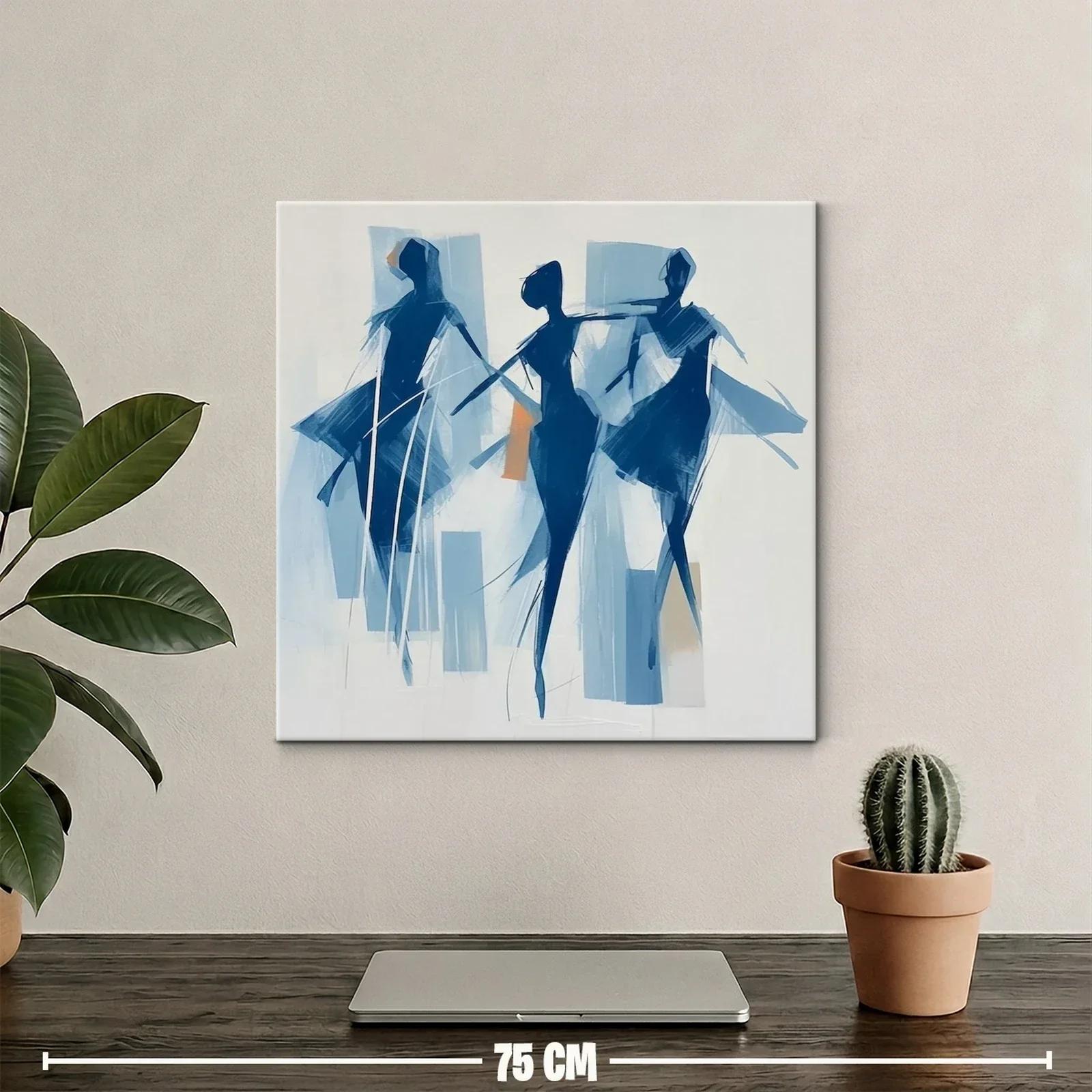 Danza abstracta en tonos azules y toques cálidos — miniatura 2