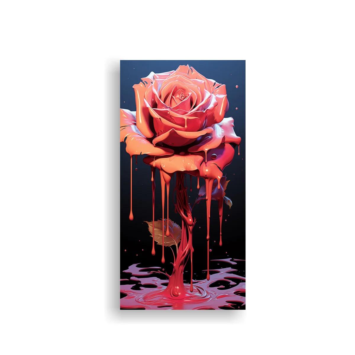 Cuadro rosa coral goteando con efecto derretido — imagen principal