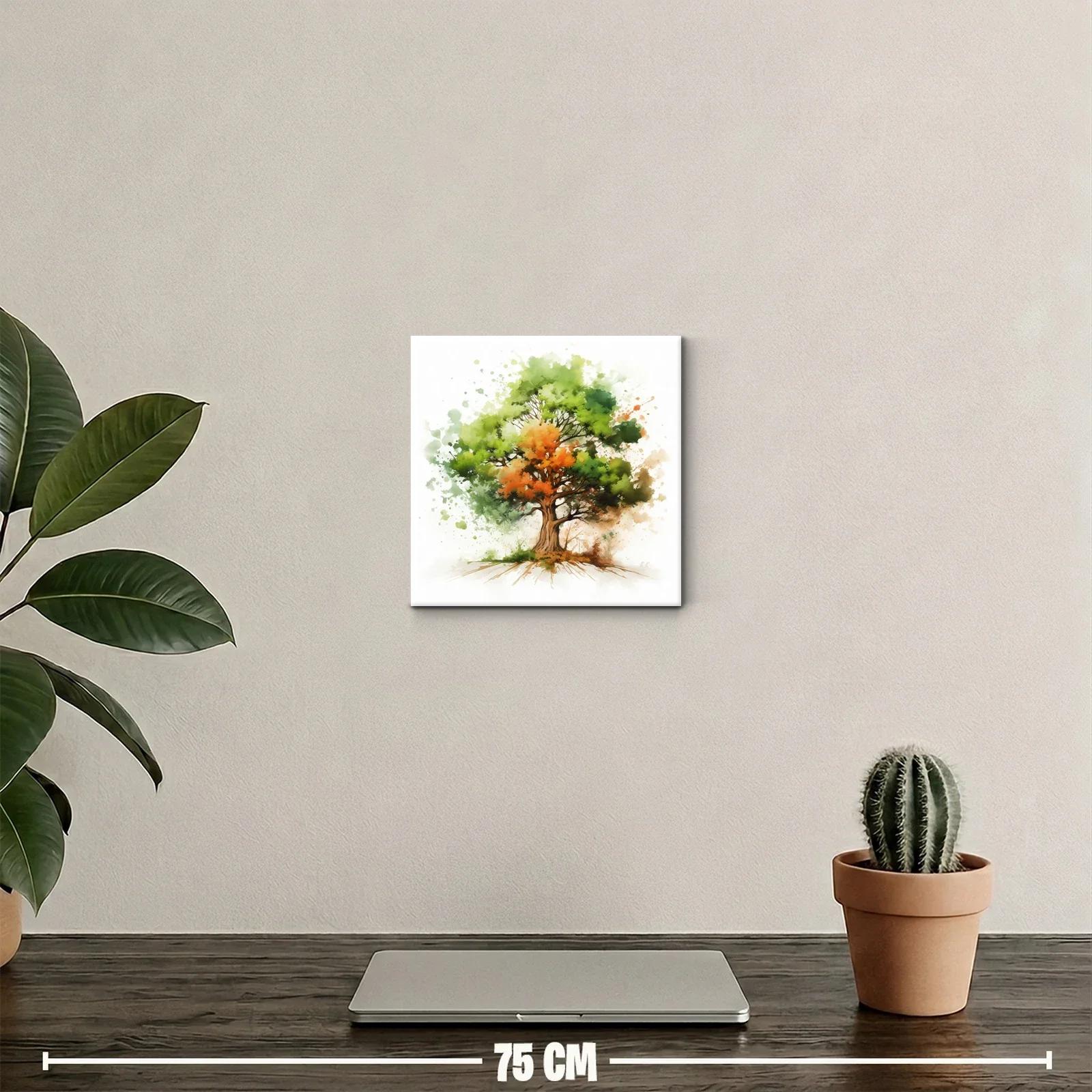 Árbol vibrante con tonos verdes y naranjas llenos de vida — miniatura 2