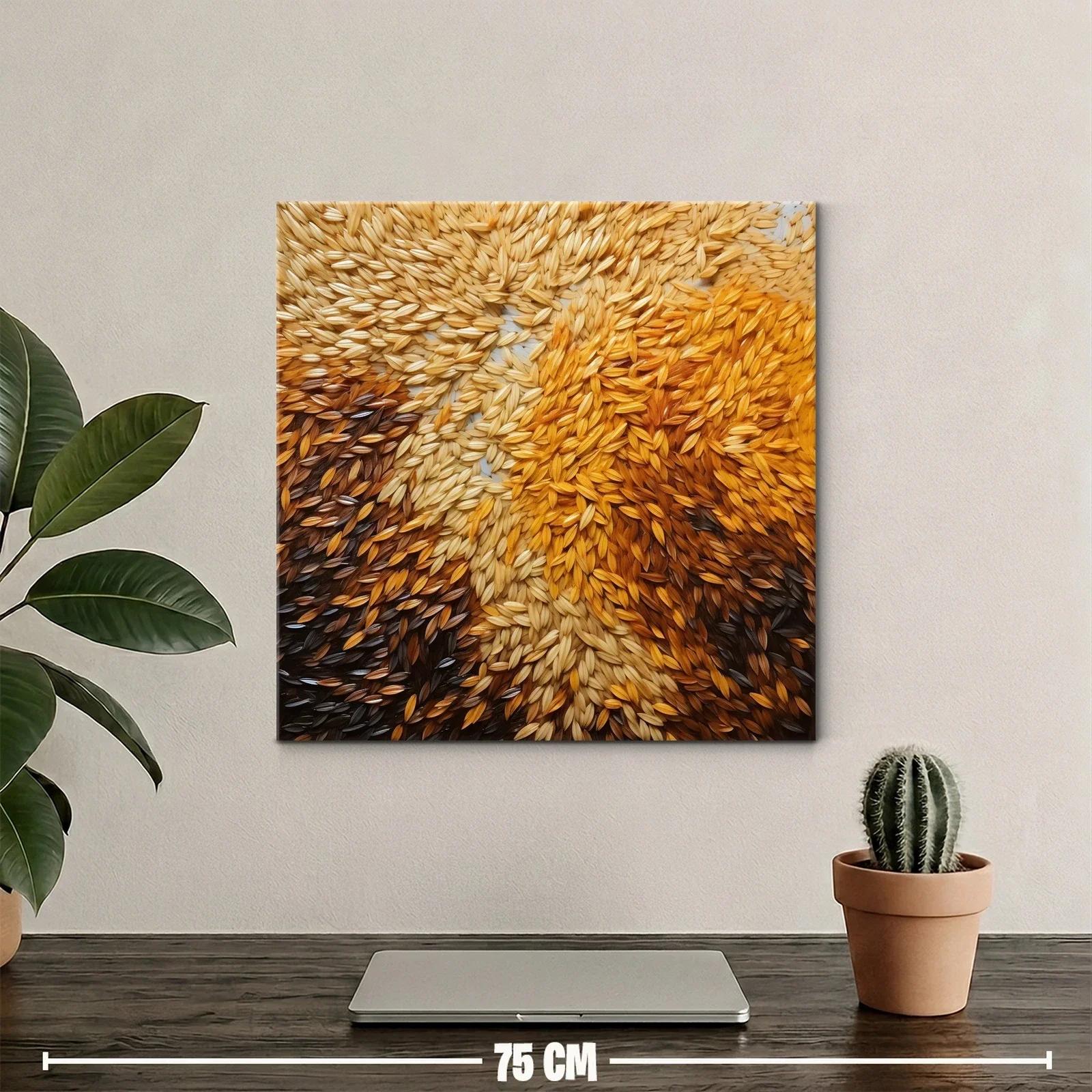 Cuadro abstracto con texturas en tonos tierra cálidos — miniatura 2