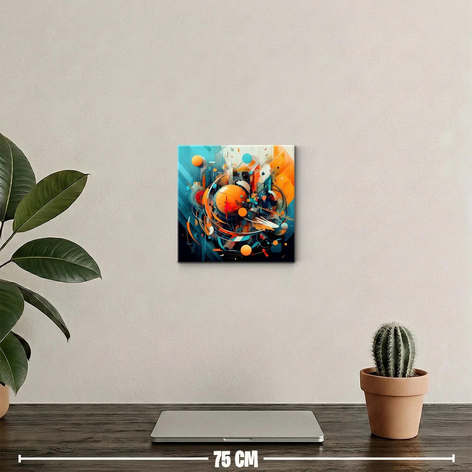 Cuadro abstracto con formas circulares y paleta vibrante — miniatura 2