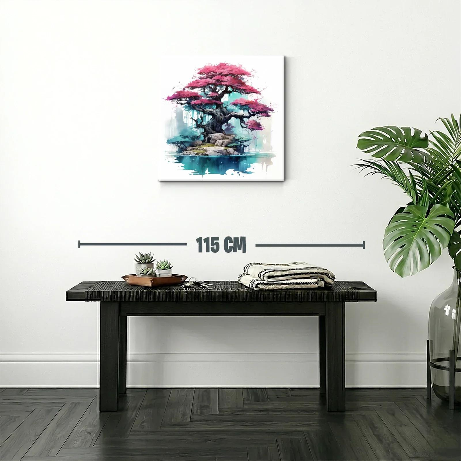 Árbol de sakura sobre isla en oasis sereno y místico — miniatura 2
