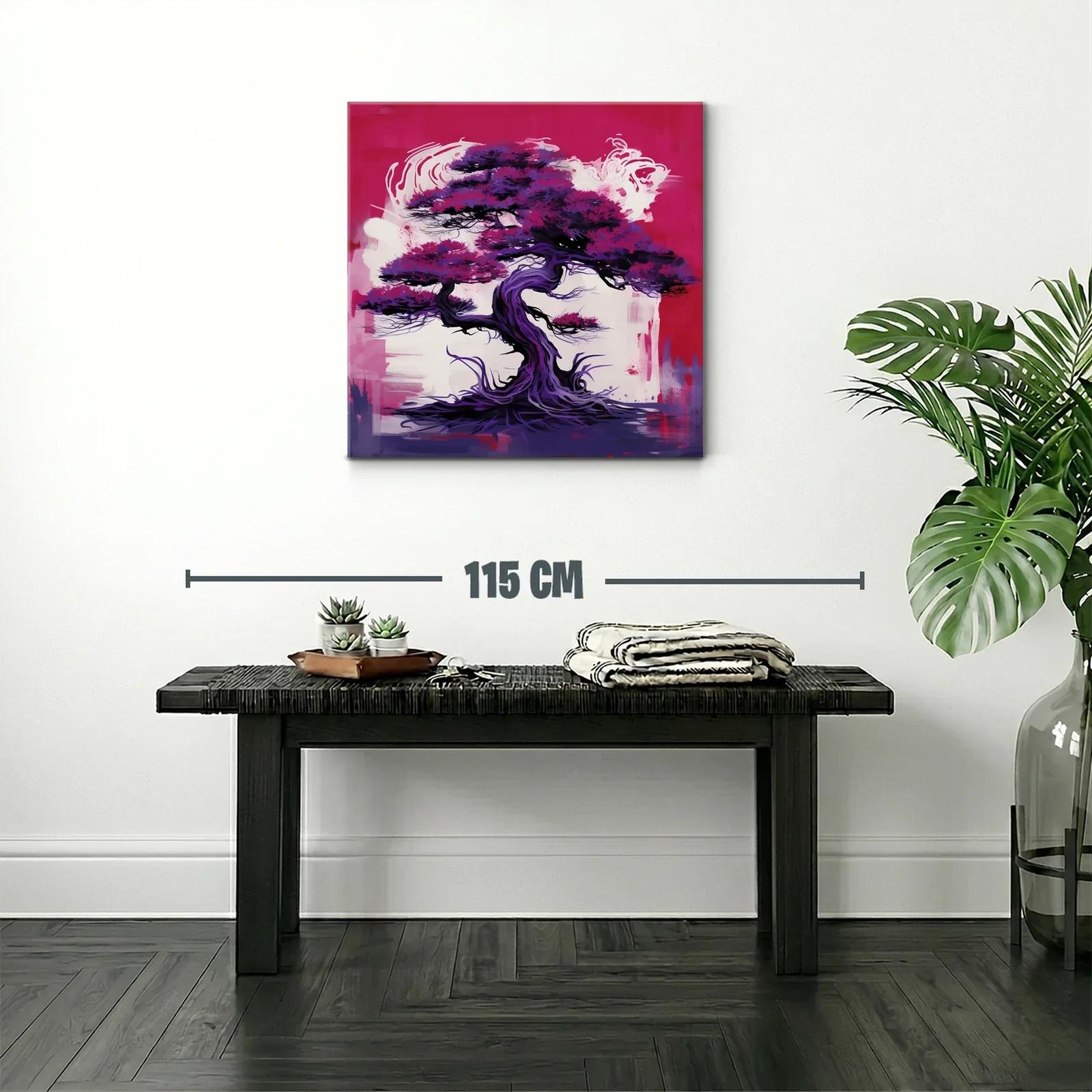 Árbol artístico en tonos morados y fucsias vibrantes — miniatura 2