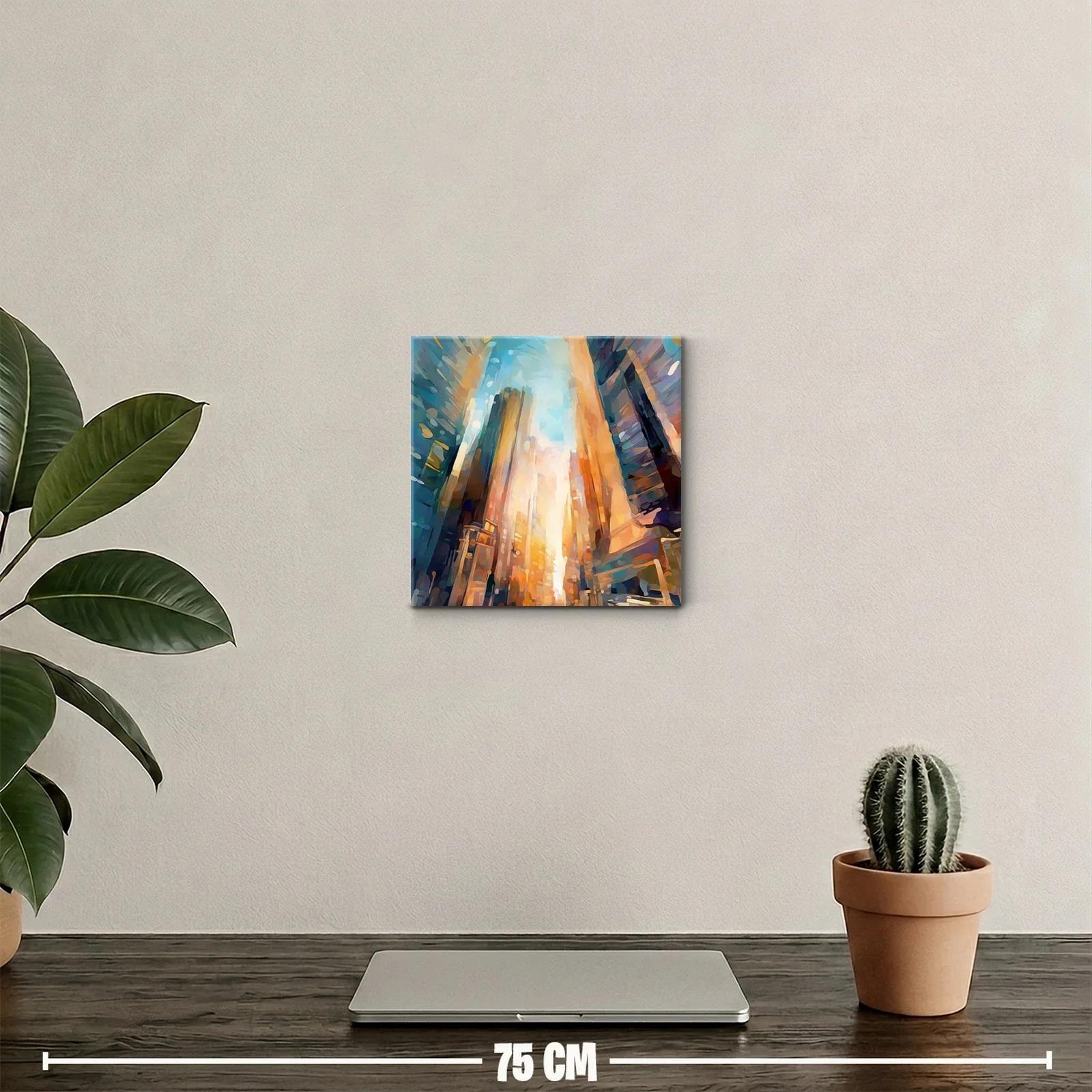 Paisaje urbano vibrante con luz y color cálido — miniatura 2