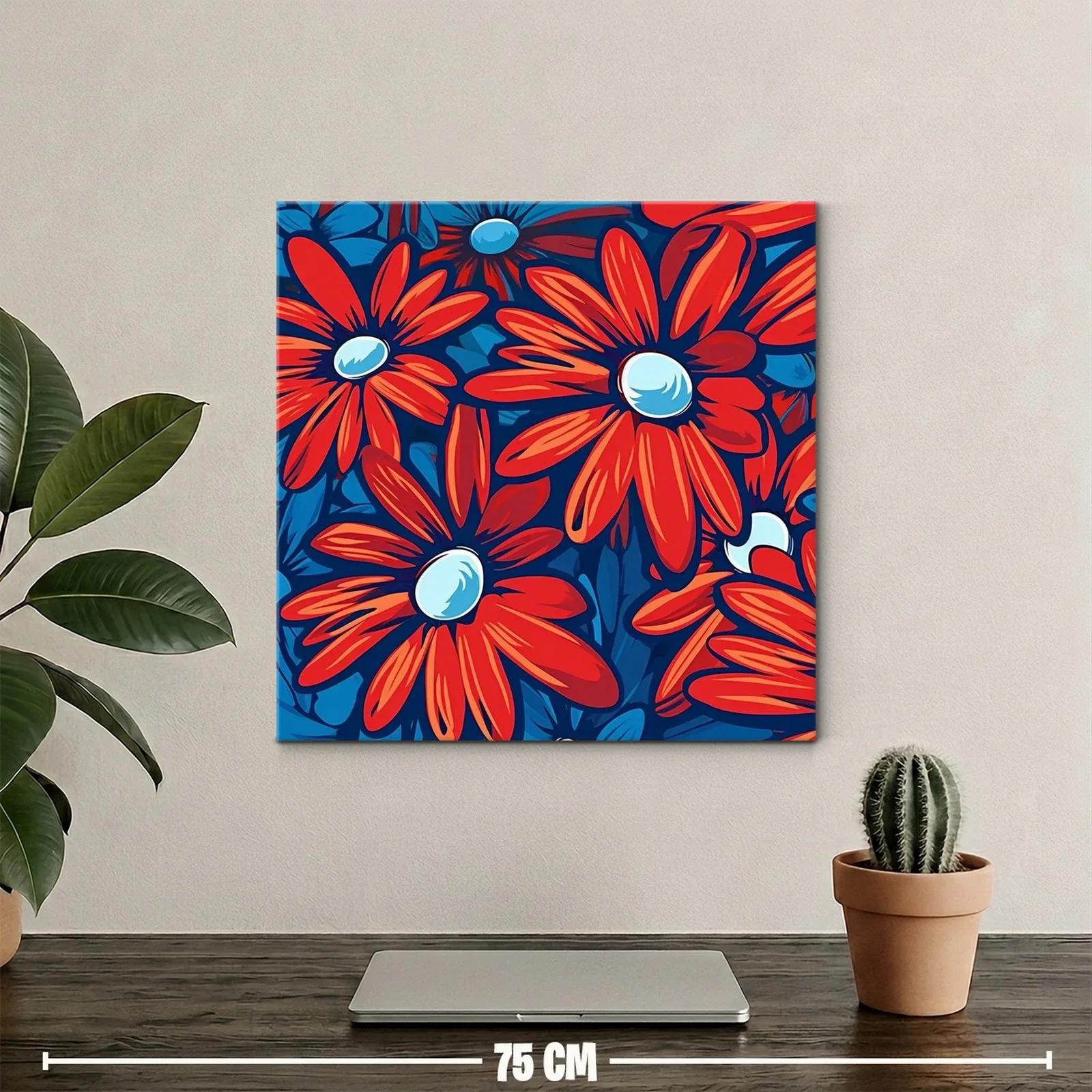 Flores vibrantes en tonos rojos y azules intensos — miniatura 2