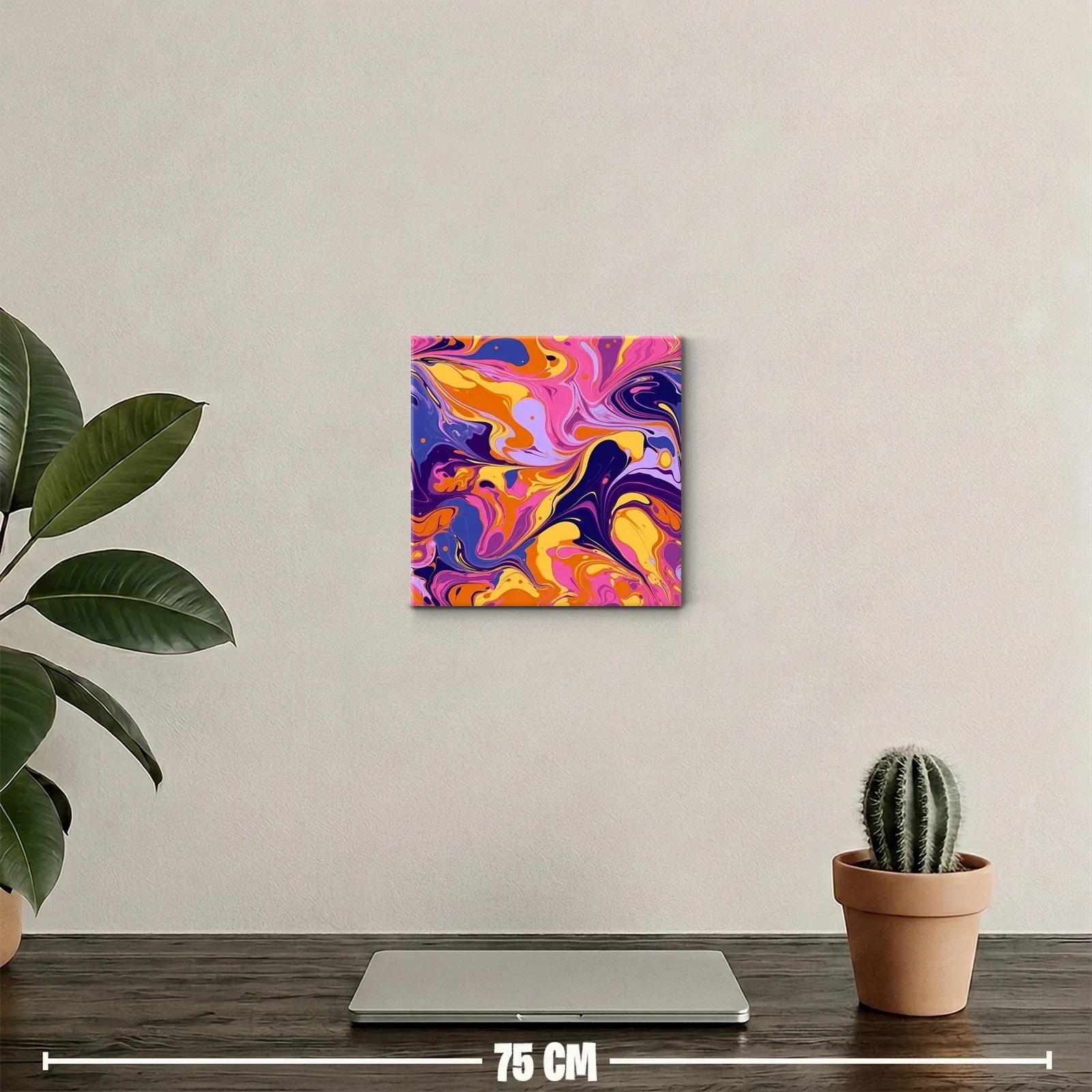 Cuadro abstracto vibrante con colores intensos y formas fluidas — miniatura 2