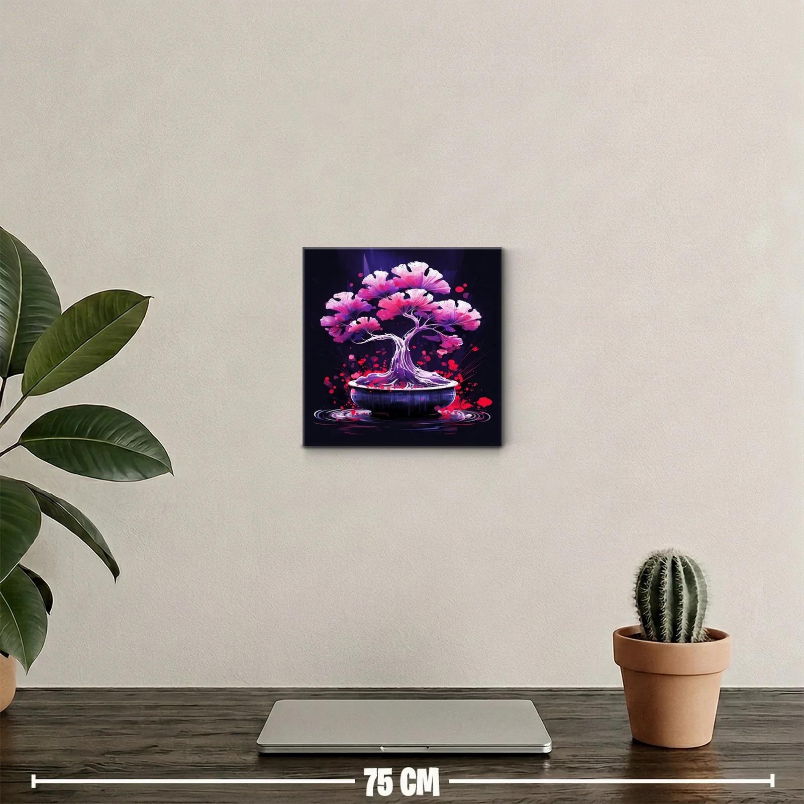 Árbol de bonsái con flores en tonos fucsia y morado — miniatura 2
