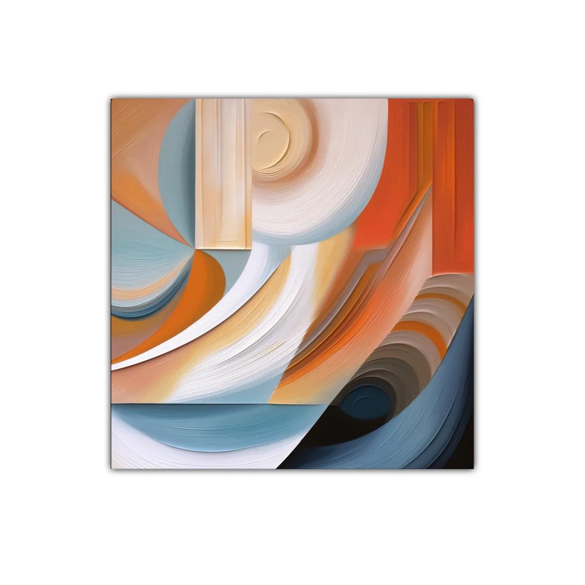Composición abstracta con formas curvas y tonos cálidos