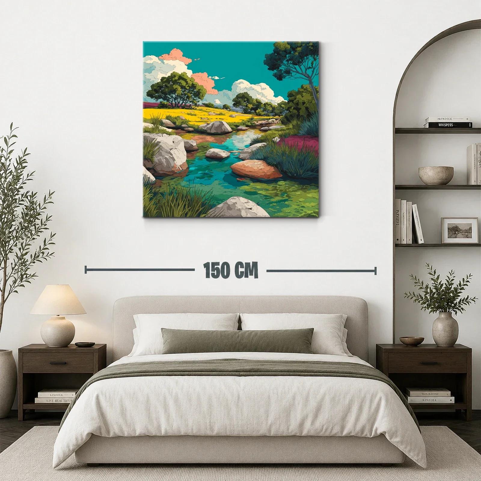 Paisaje natural con río sereno y árboles verdes — miniatura 3