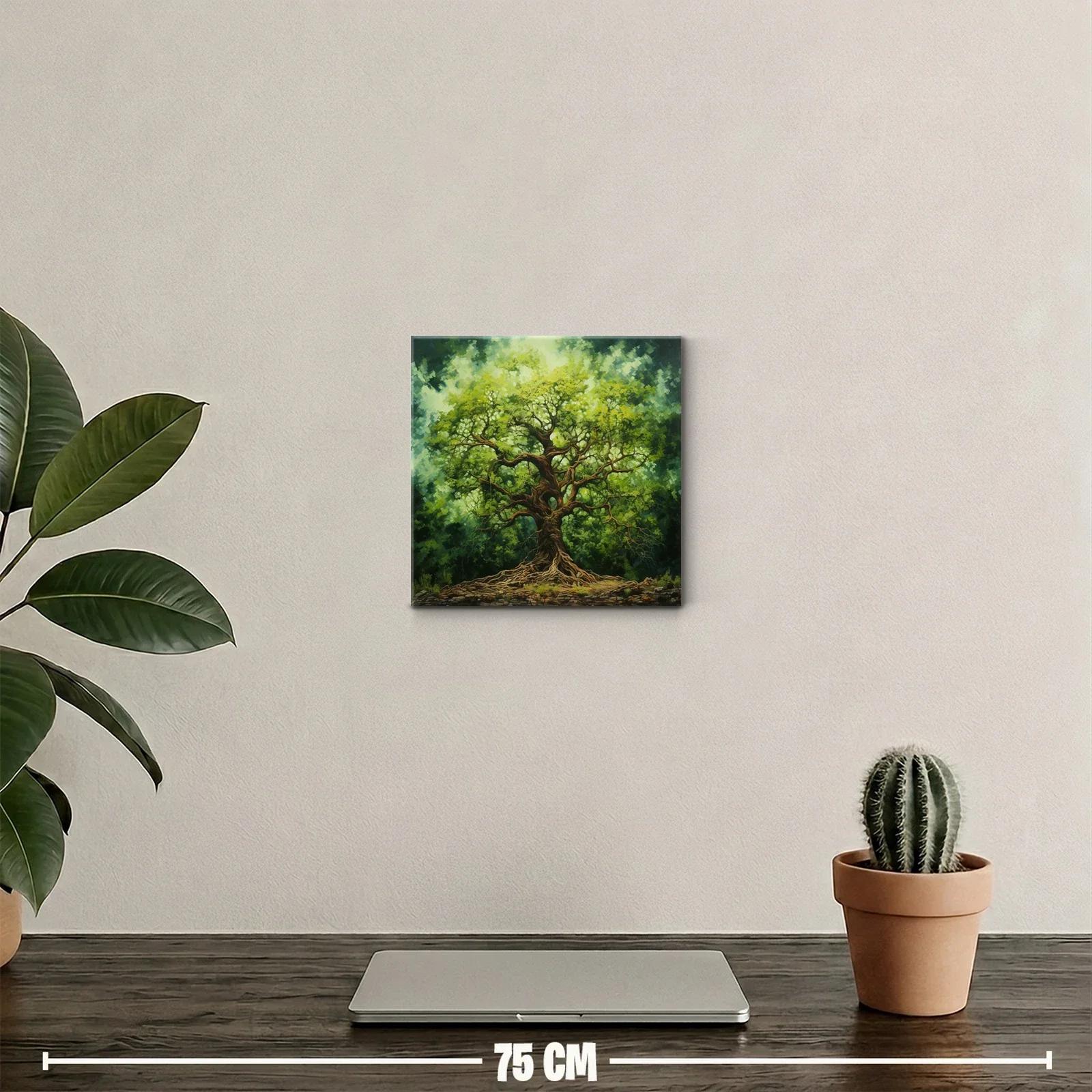Majestuoso árbol con raíces y follaje frondoso verde — miniatura 2