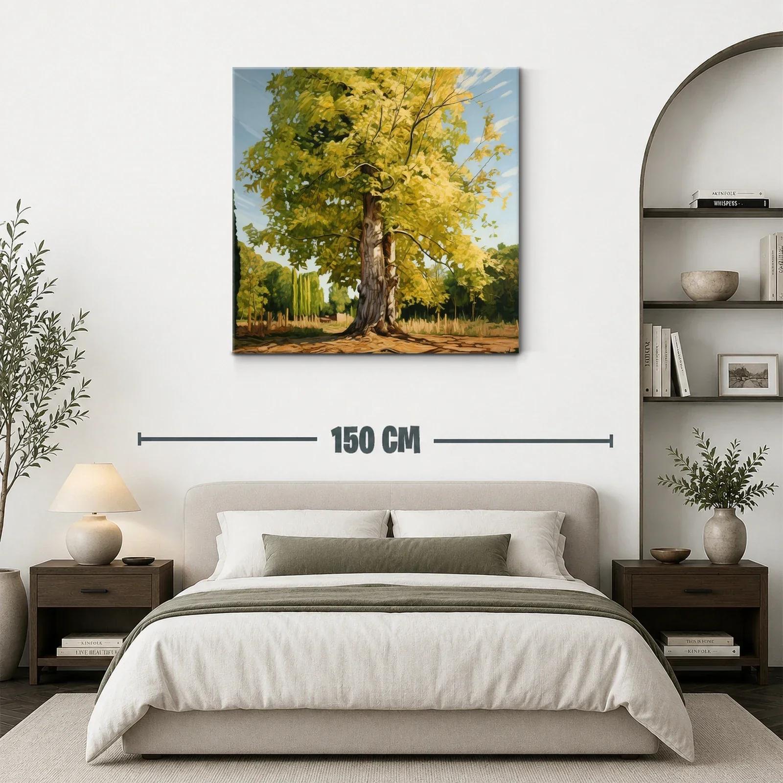 Árbol luminoso en paisaje campestre en tonos otoñales — miniatura 3