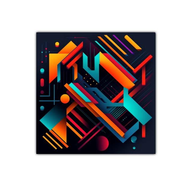 Composición geométrica vibrante con tonos cálidos