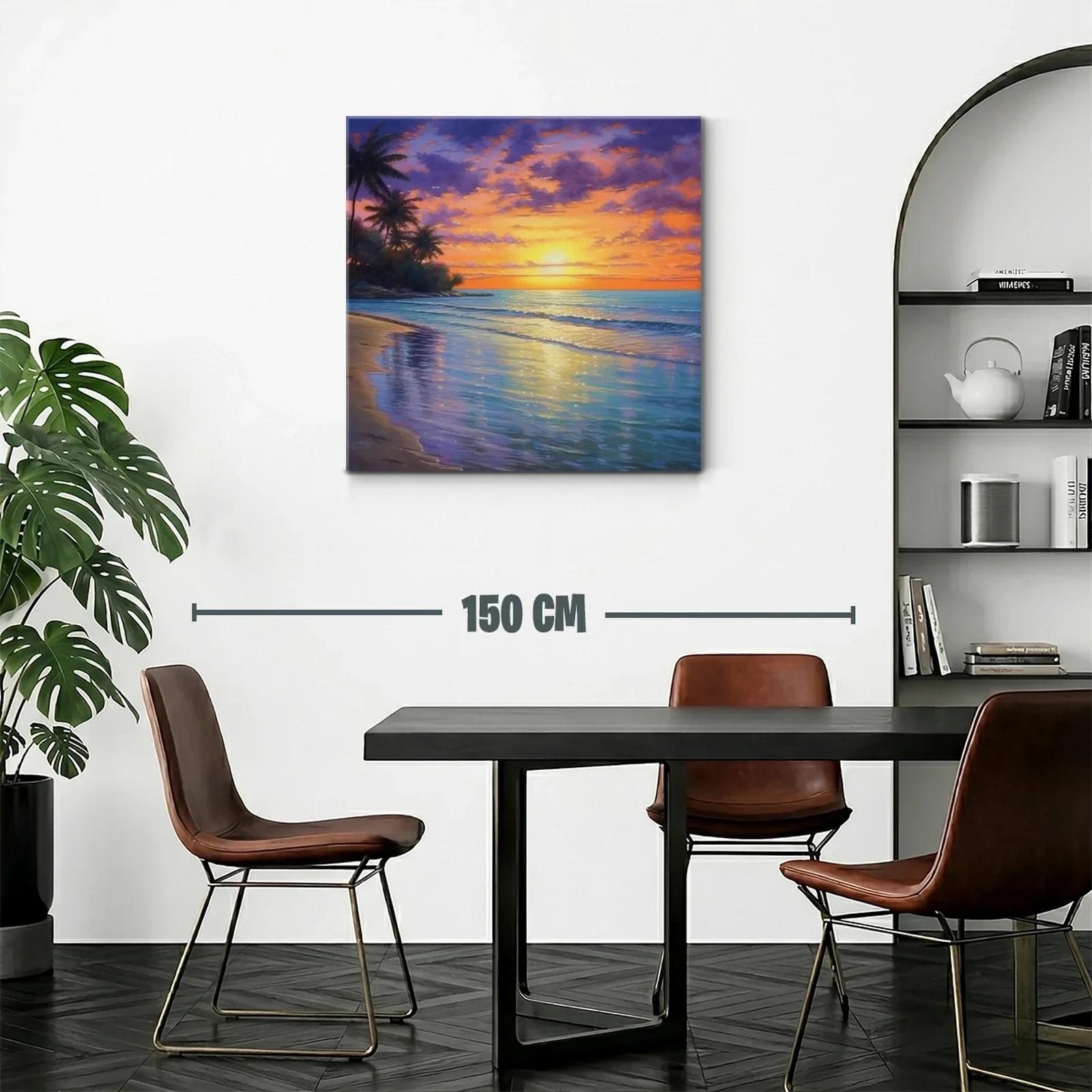 Atardecer tropical con palmeras y reflejos marinos — miniatura 2