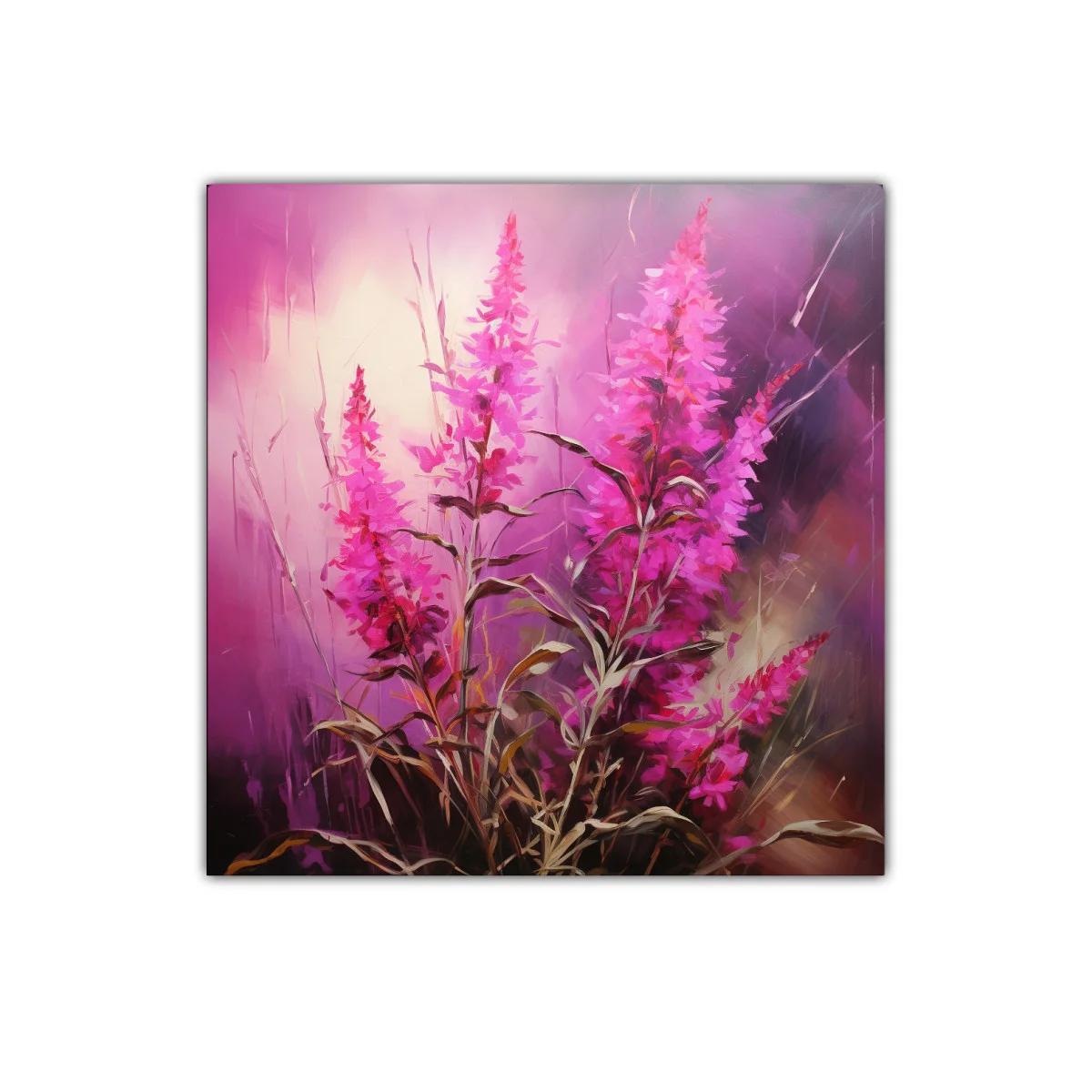 Cuadro decorativo de flores rosas vibrantes y naturaleza — imagen principal