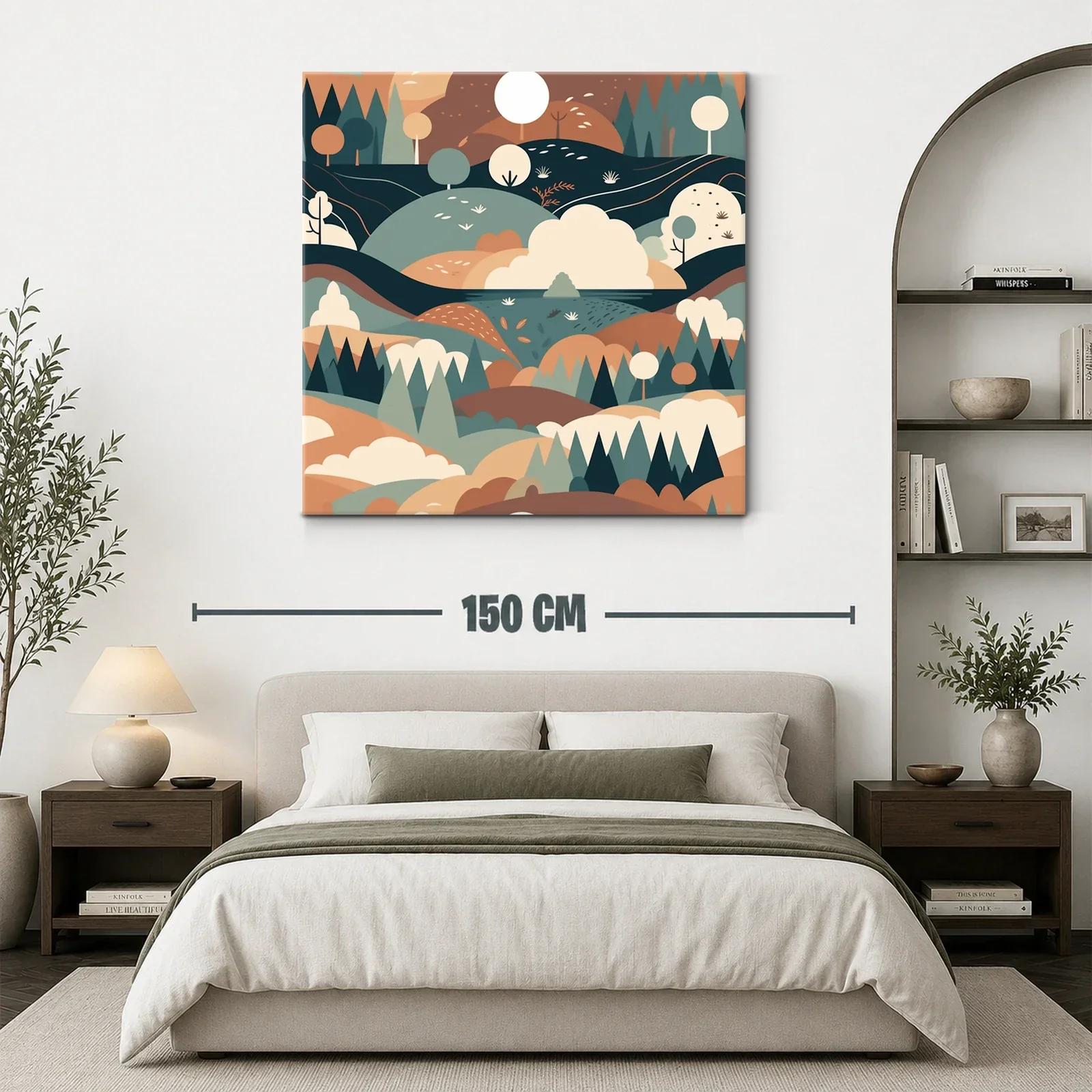 Paisaje abstracto sereno con tonos tierra y formas suaves — miniatura 3