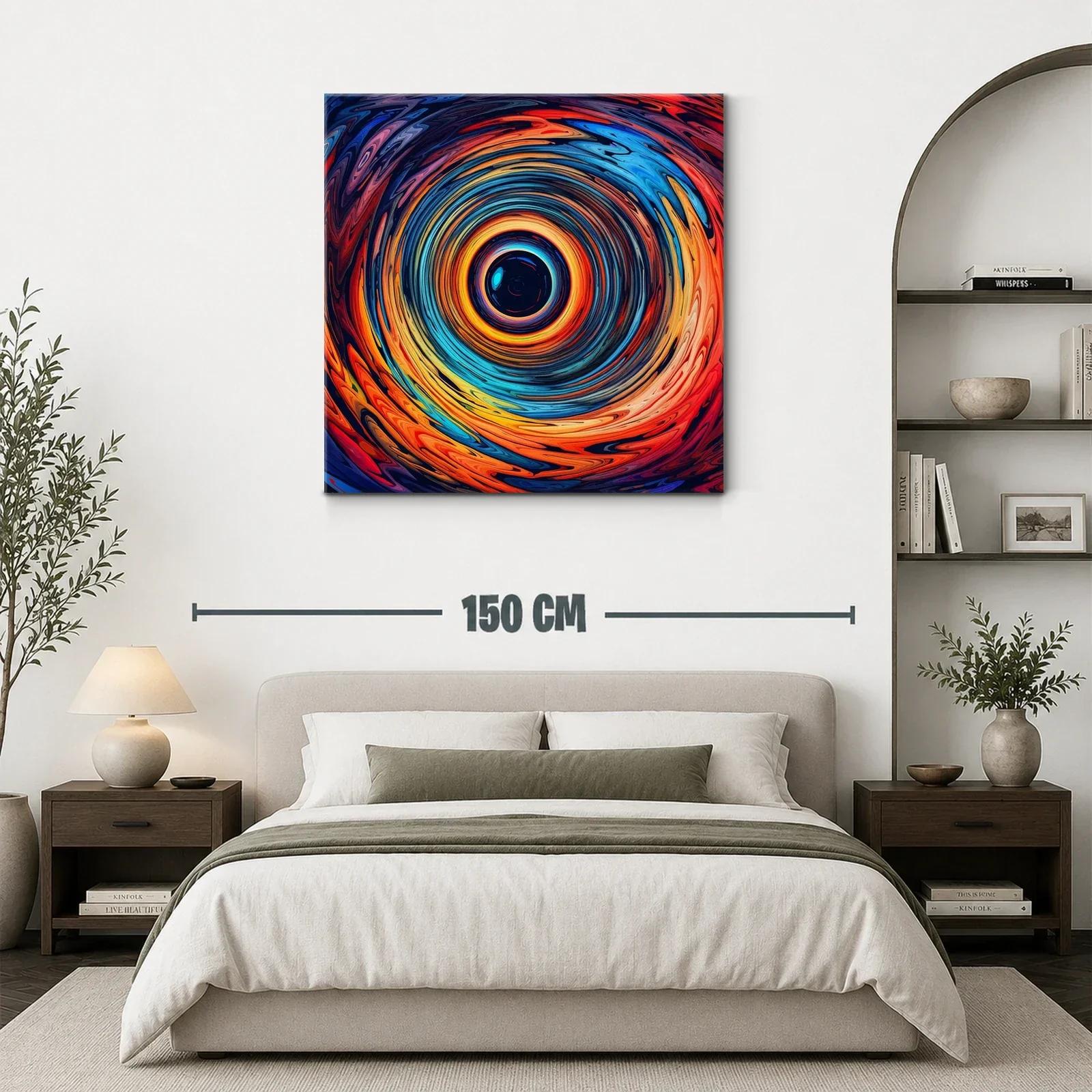 Cuadro Abstracto de Círculos Vibrantes y Movimiento Dinámico — miniatura 3