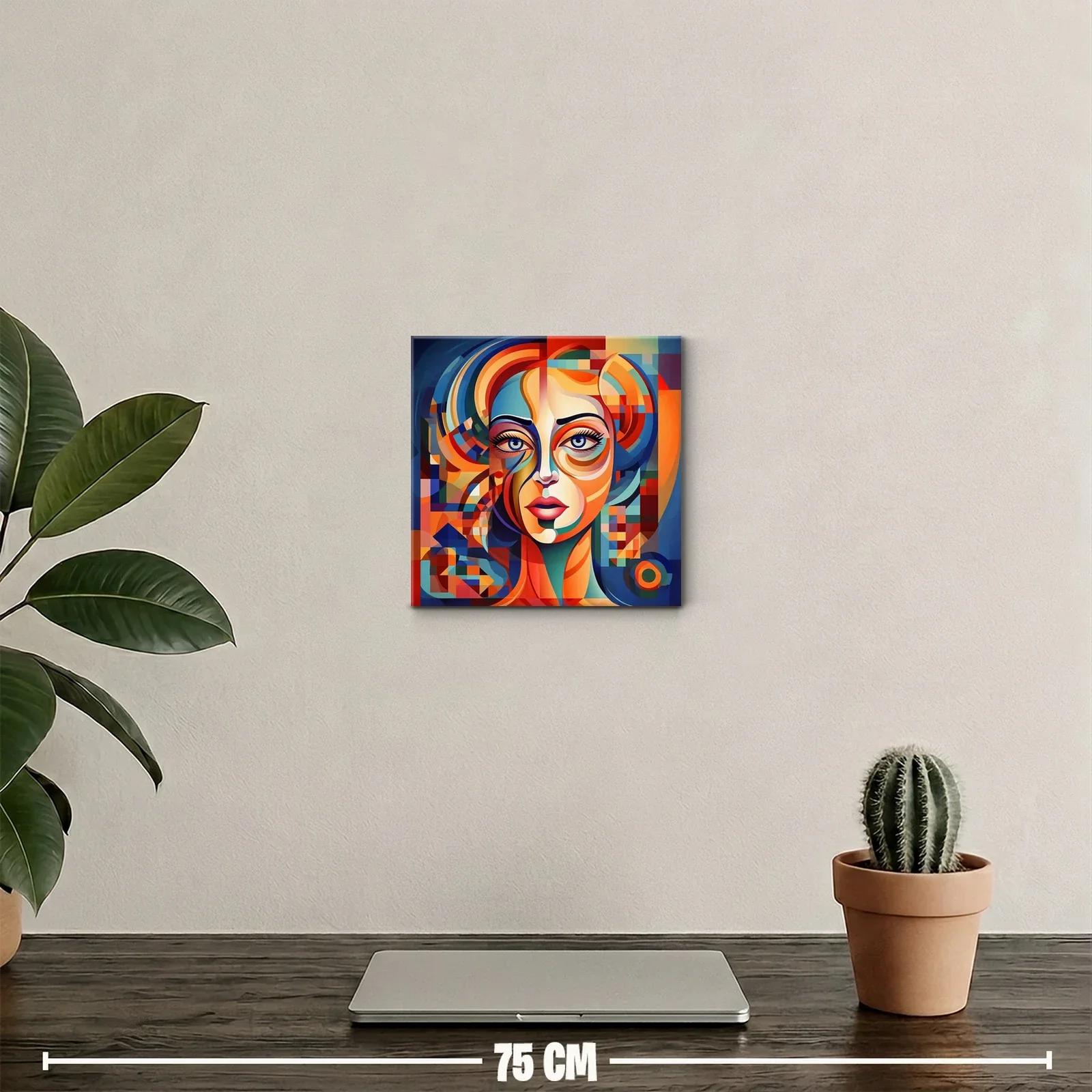 Retrato abstracto con vibrantes formas geométricas y colores intensos — miniatura 2