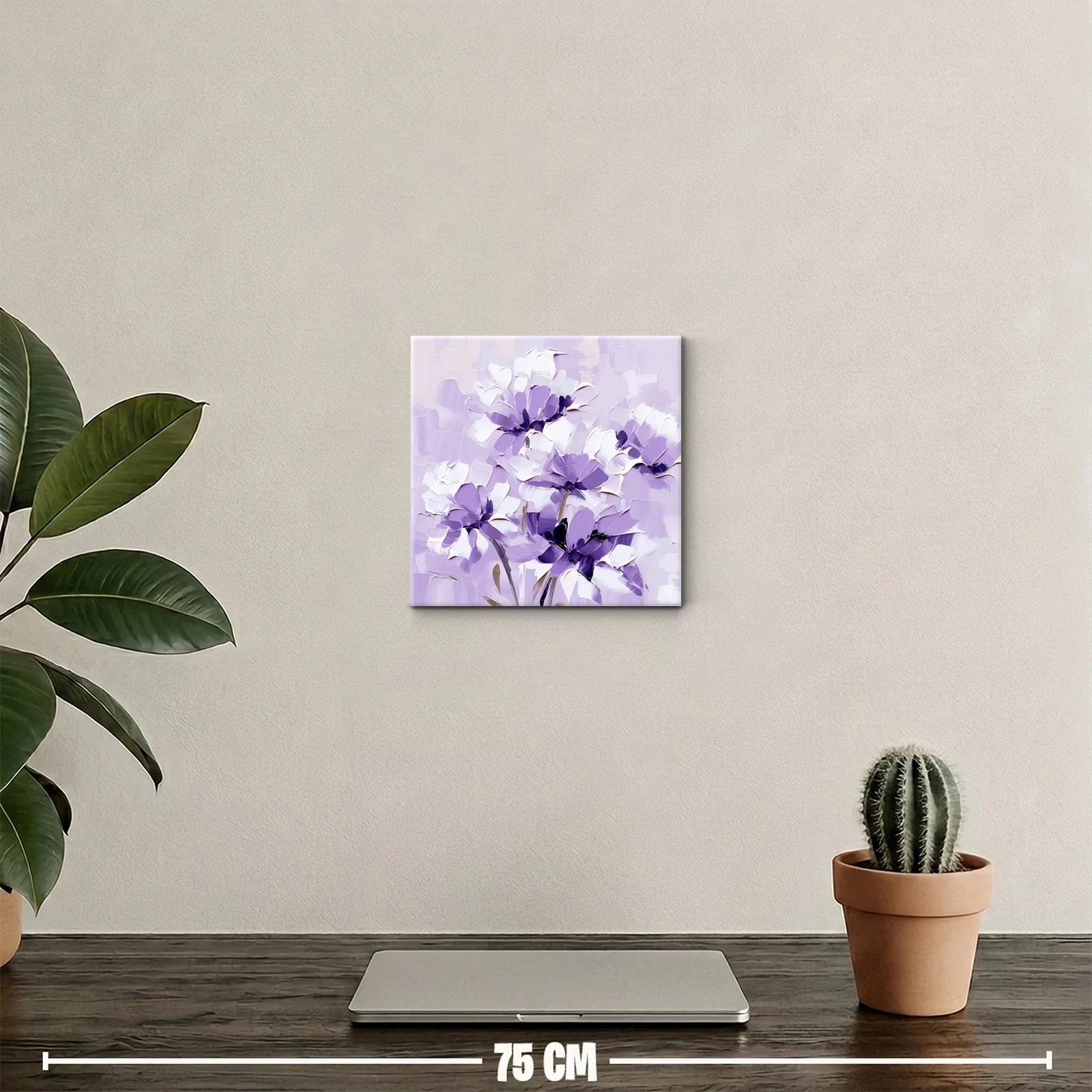 Cuadro floral en tonos lavanda para decoración elegante — miniatura 2
