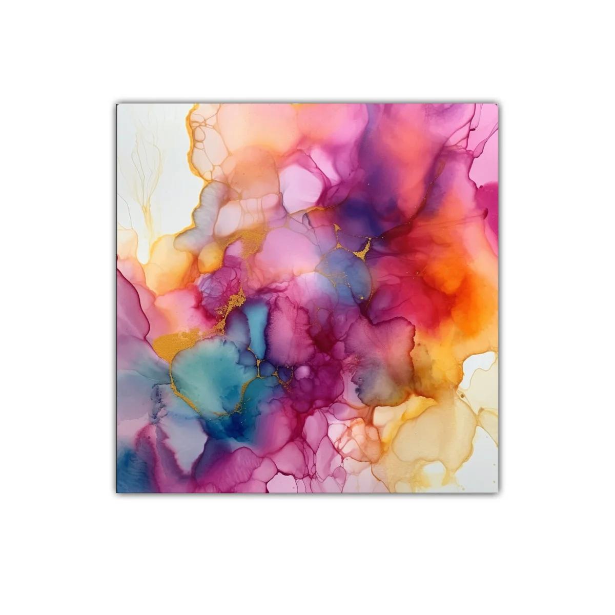 Cuadro decorativo en tonos vibrantes cálidos y fríos — imagen principal