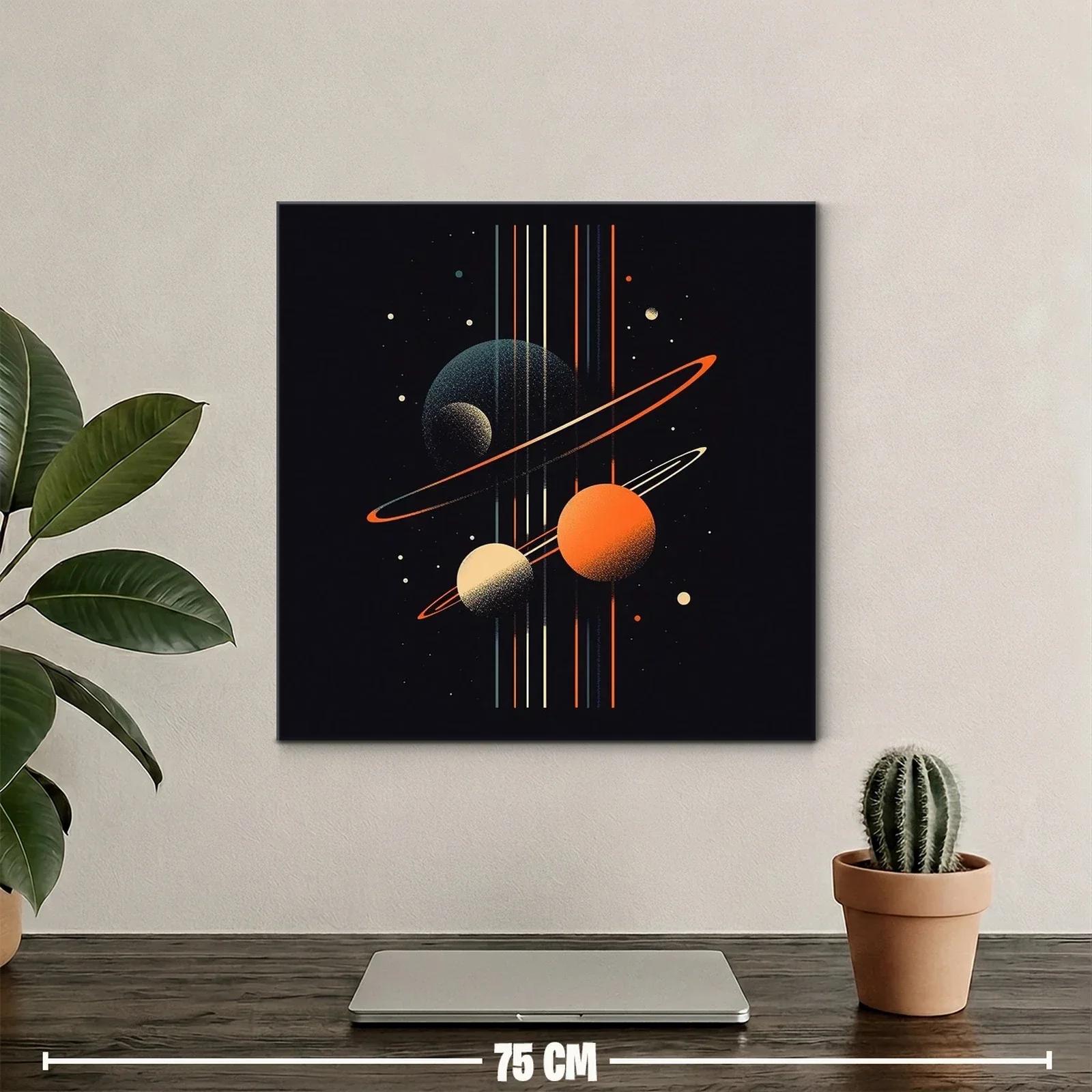 Composición cósmica con planetas y anillos vibrantes — miniatura 2