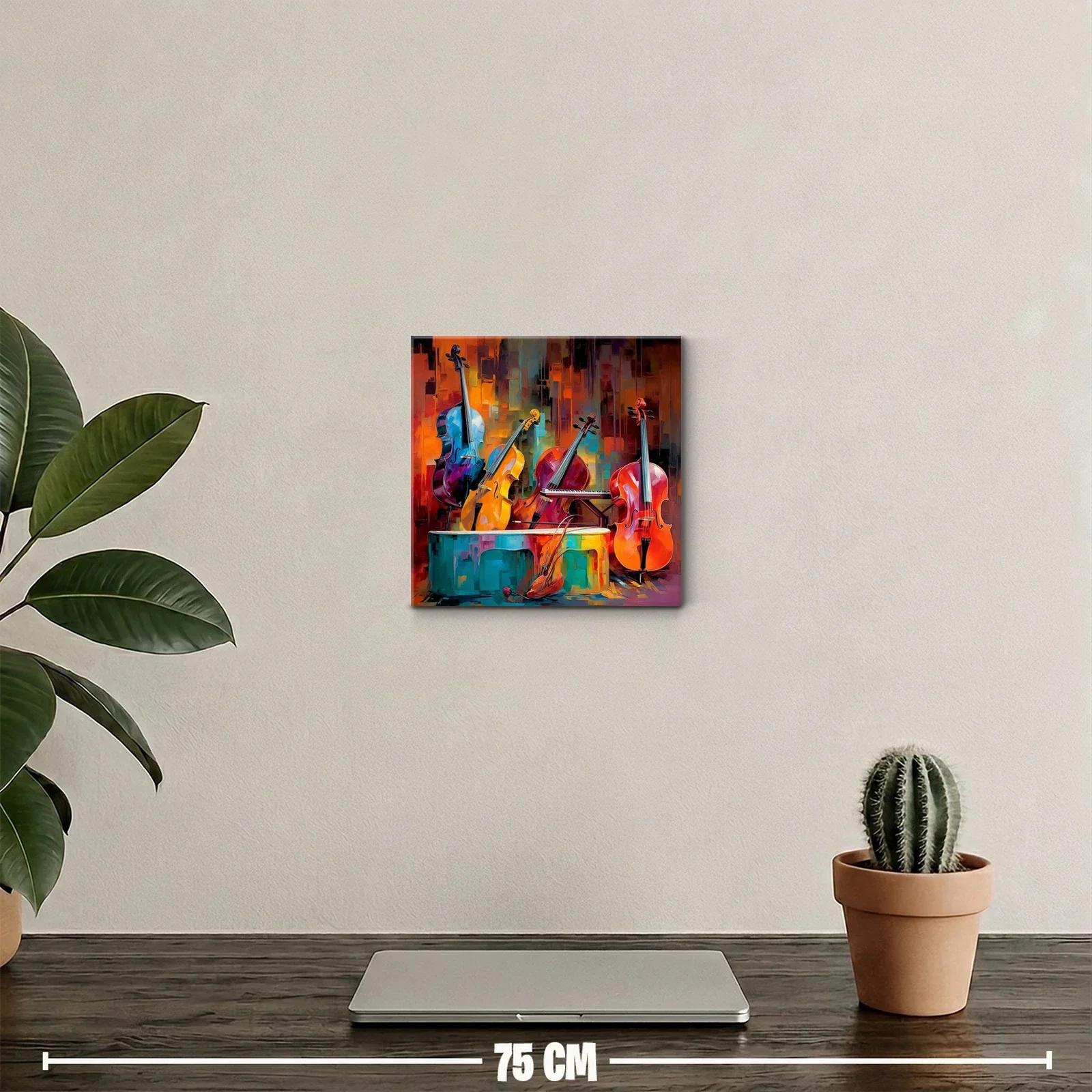 Cuadro decorativo con instrumentos de cuerda vibrantes y coloridos — miniatura 2