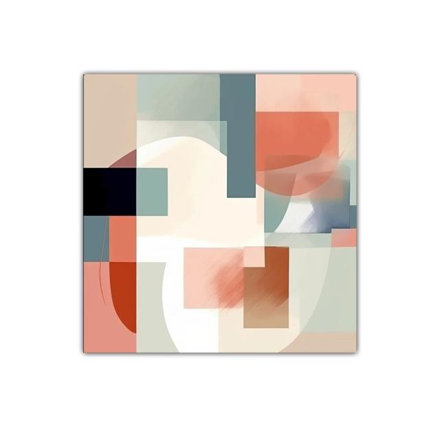 Composición abstracta con tonos cálidos y formas geométricas