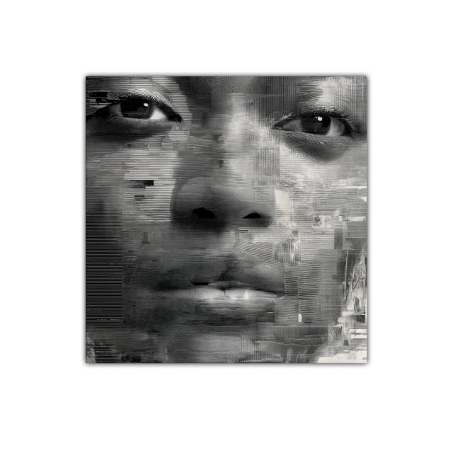 Retrato abstracto en tonos grises para espacios contemporáneos