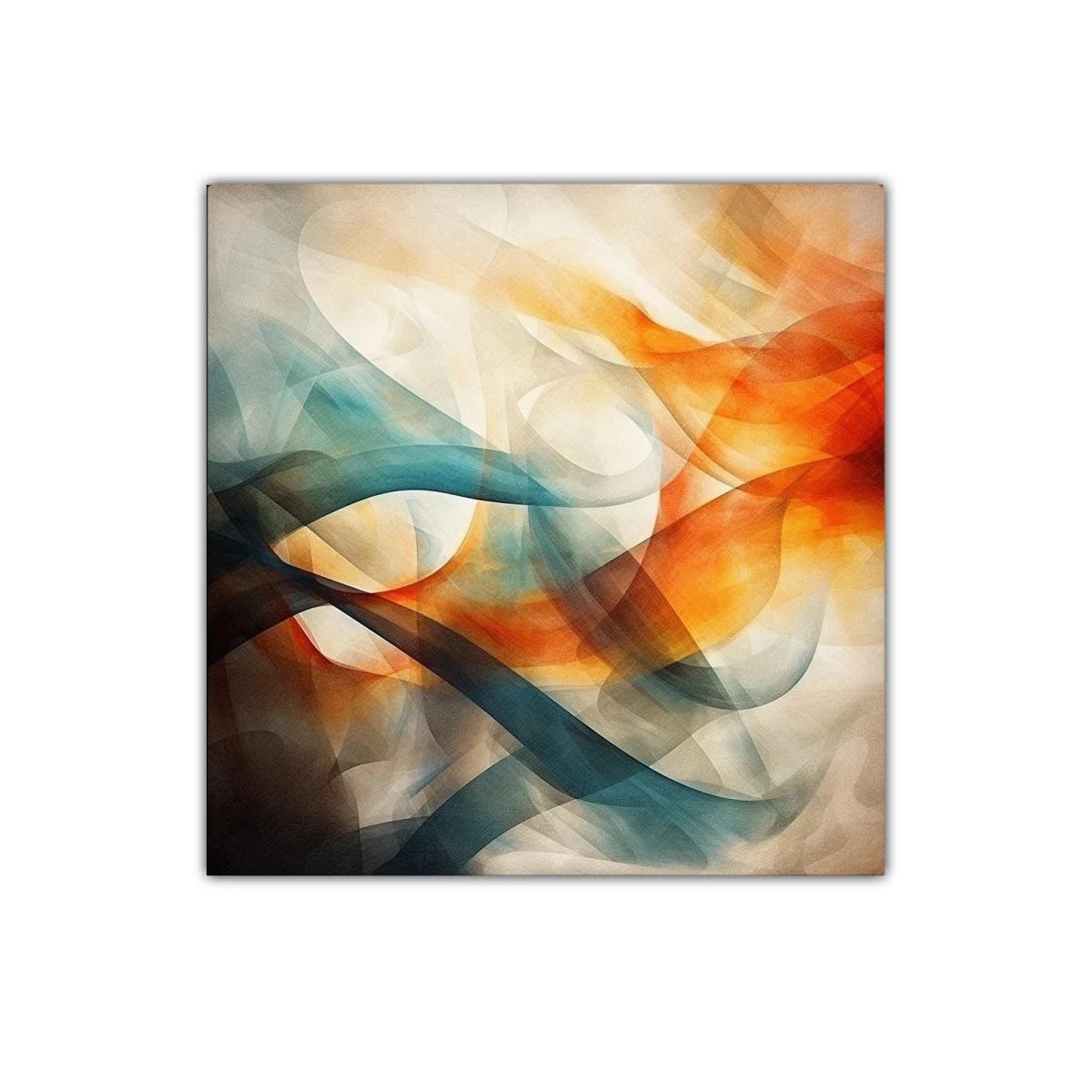 Composición abstracta con tonos cálidos y fríos fluidos — imagen principal