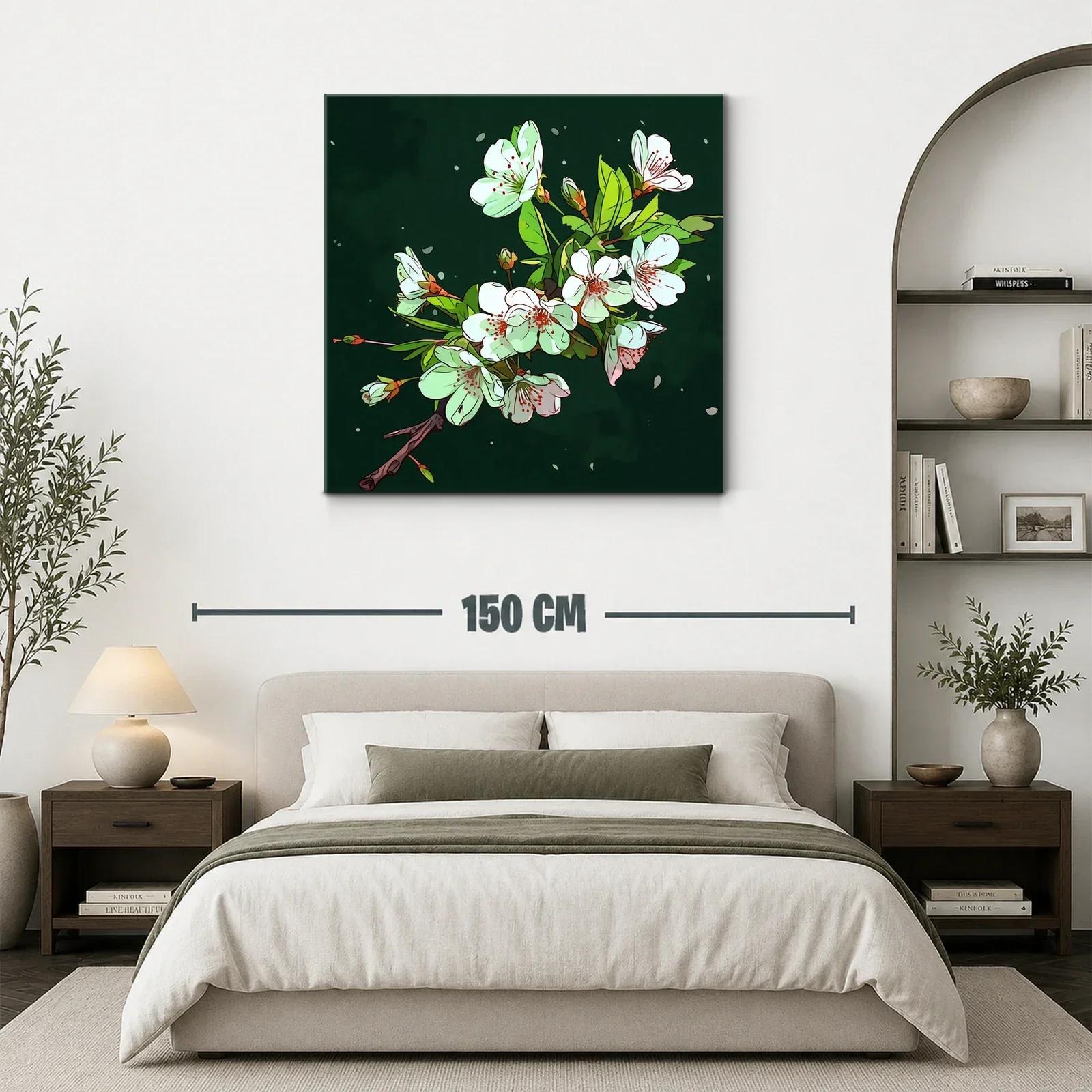Elegant rama de flores blancas sobre fondo oscuro — miniatura 3