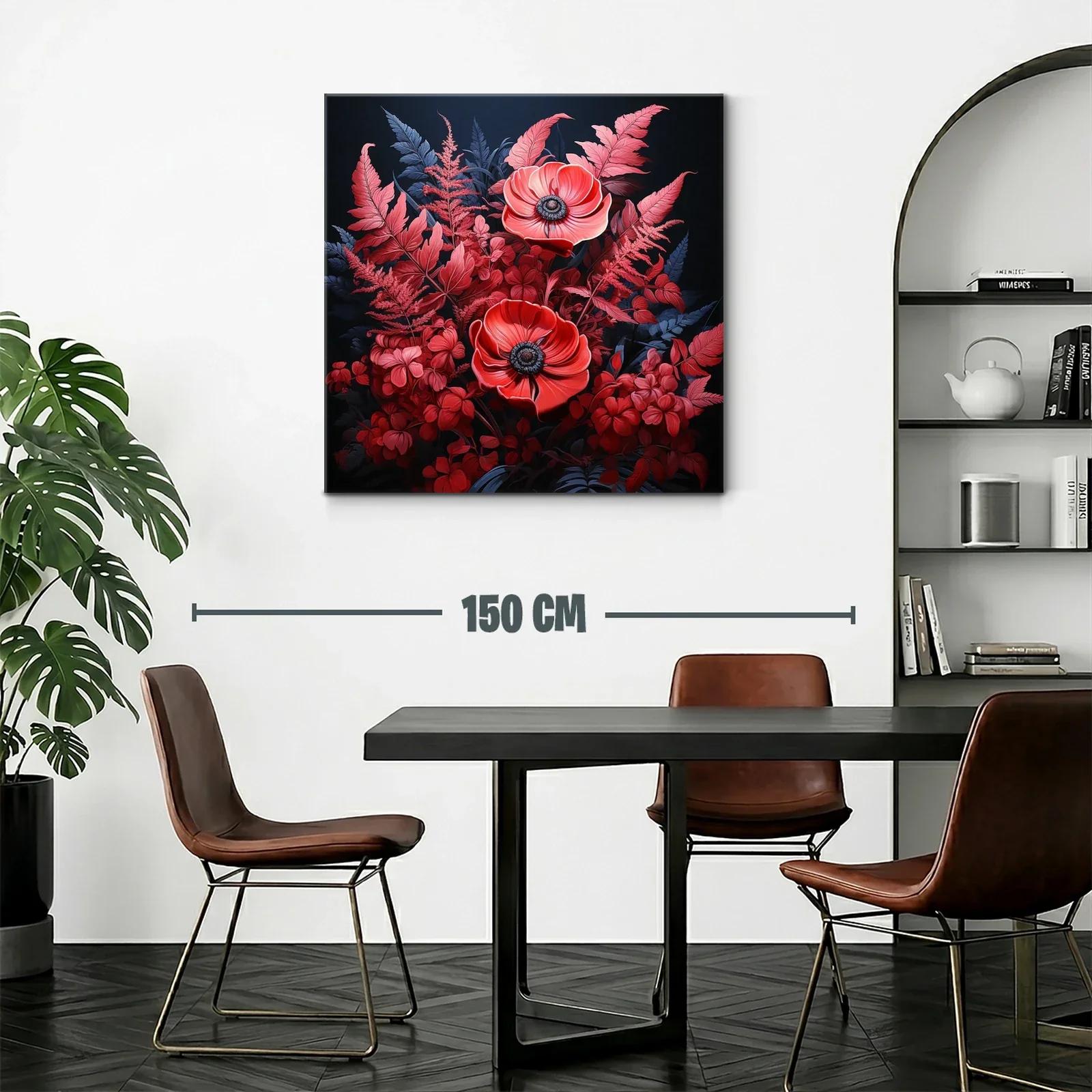 Elegante ramo floral en tonos rojos y azul oscuro — miniatura 2