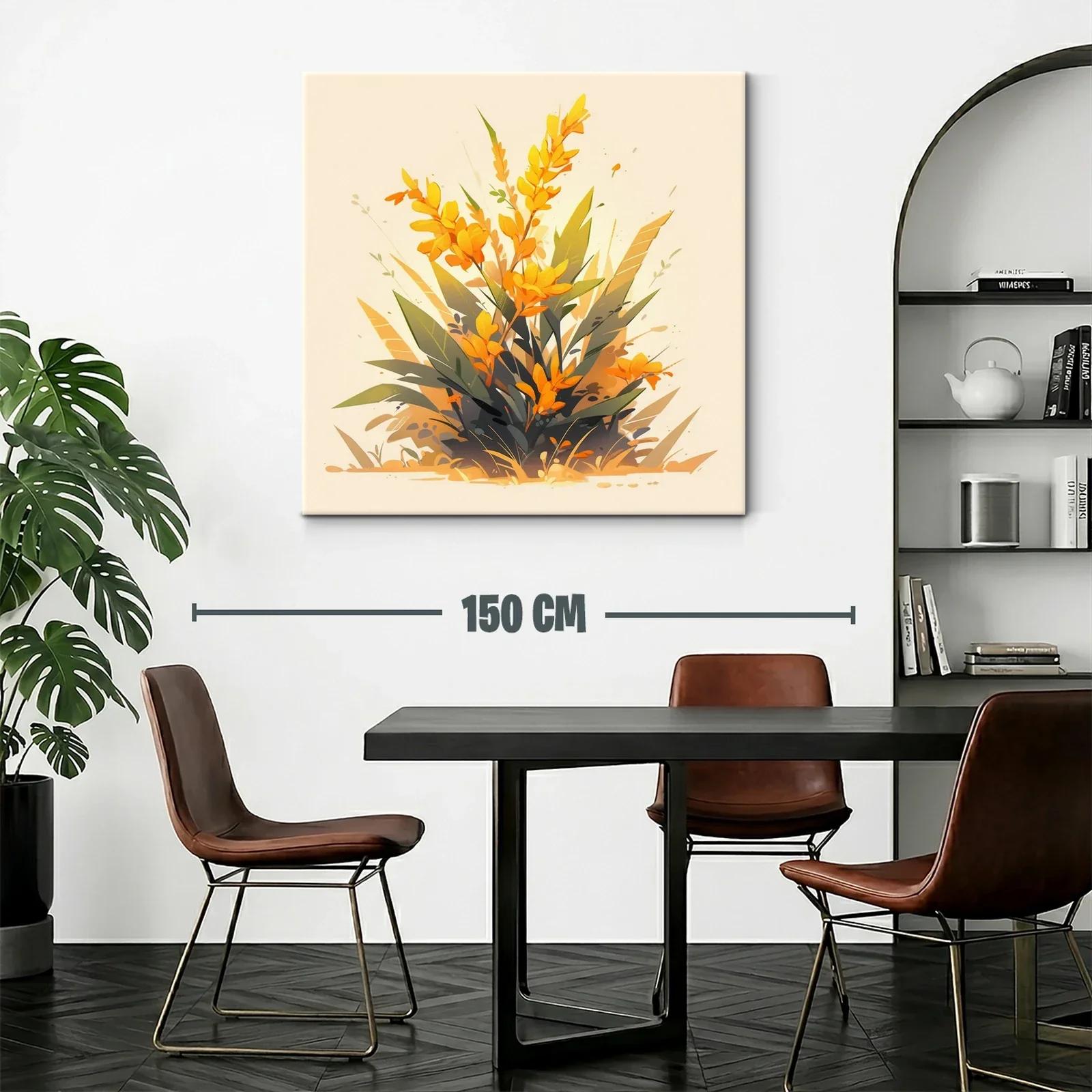 Ramo vibrante de flores naranjas con hojas verdes — miniatura 2
