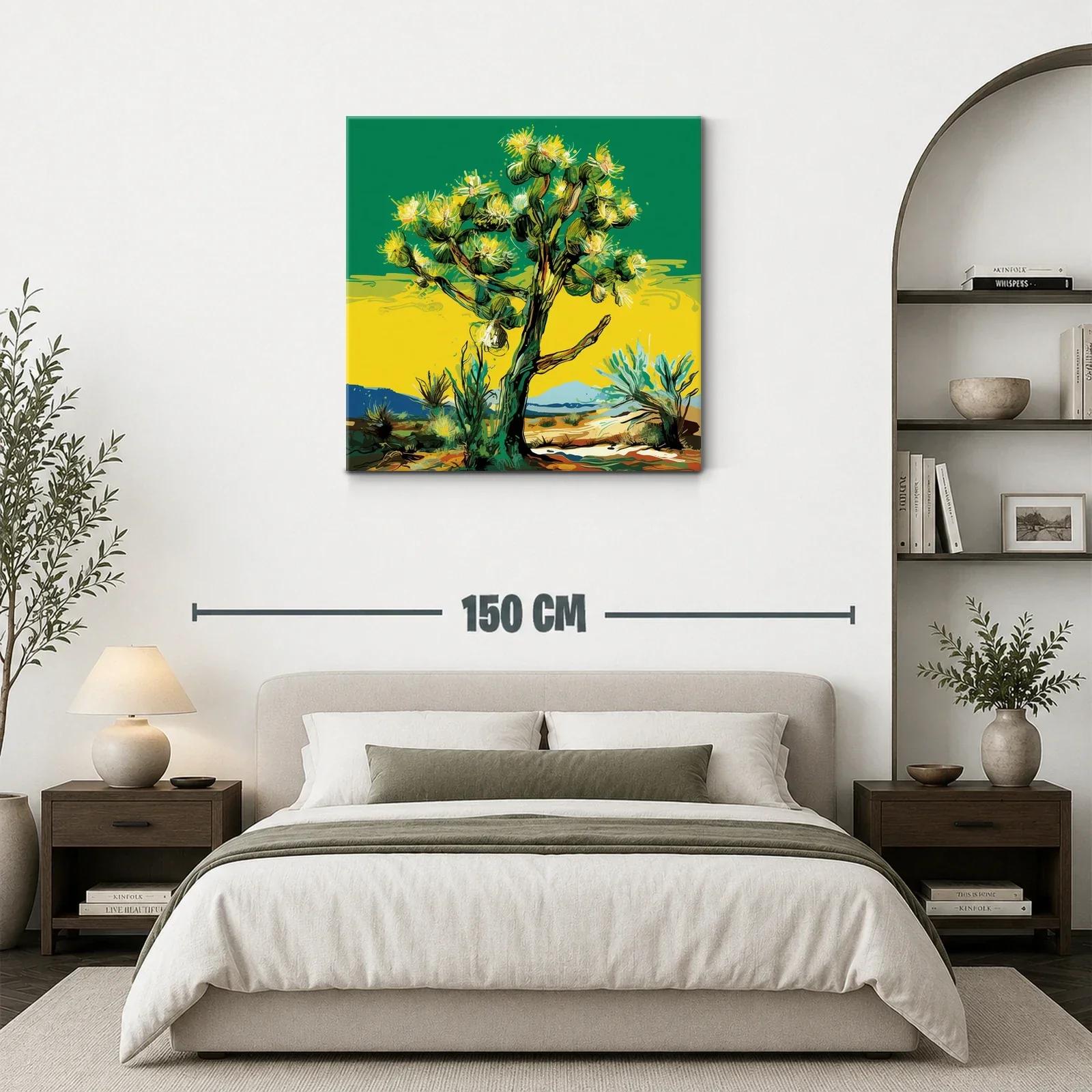 Árbol vibrante con flores amarillas en paisaje desértico — miniatura 3