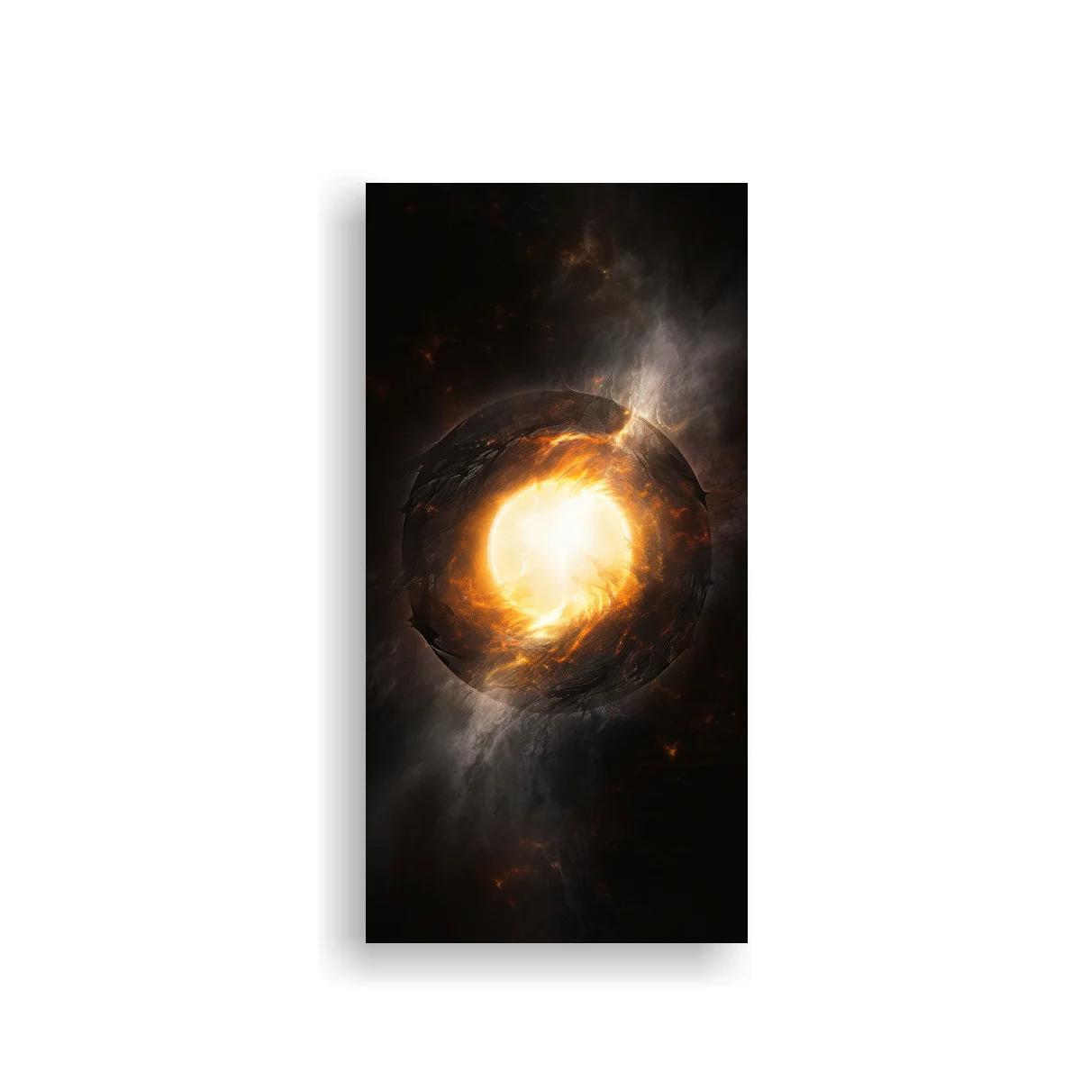Cuadro anillo luminoso abstracto con núcleo brillante