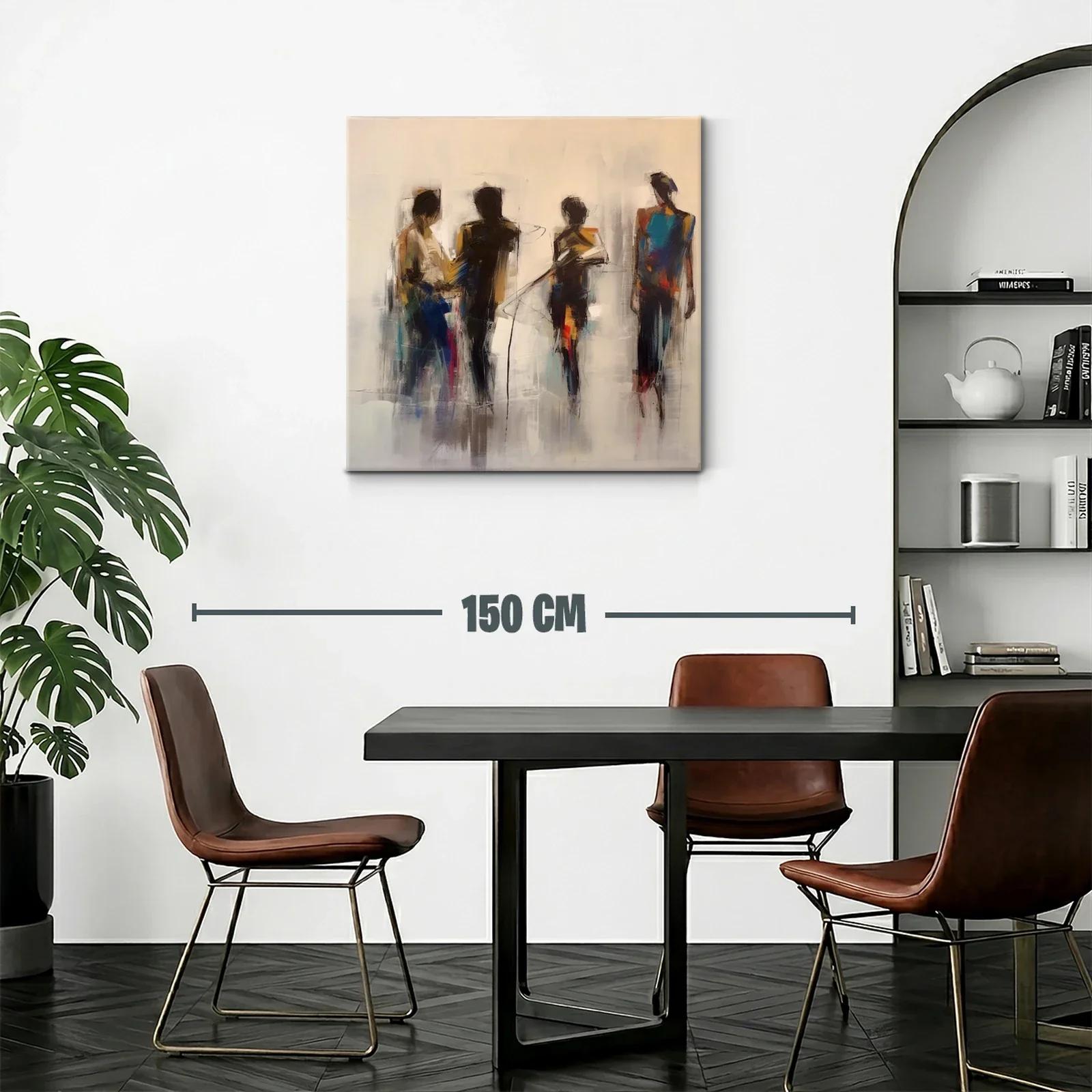 Composición abstracta de figuras humanas en movimiento — miniatura 2