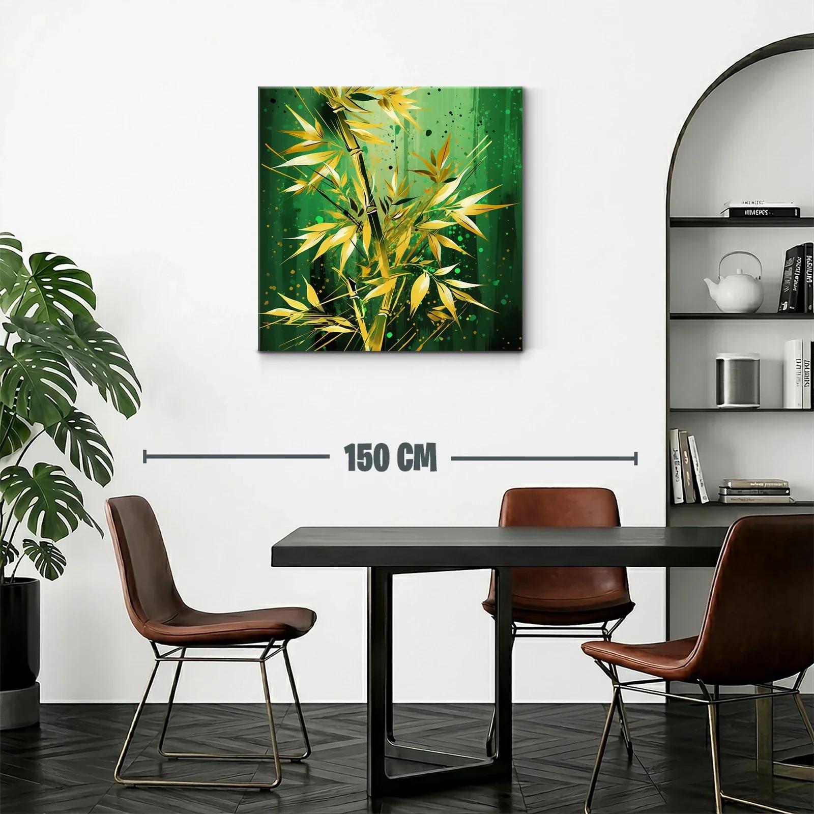 Elegancia natural en tonos verdes y dorados con bambú — miniatura 2