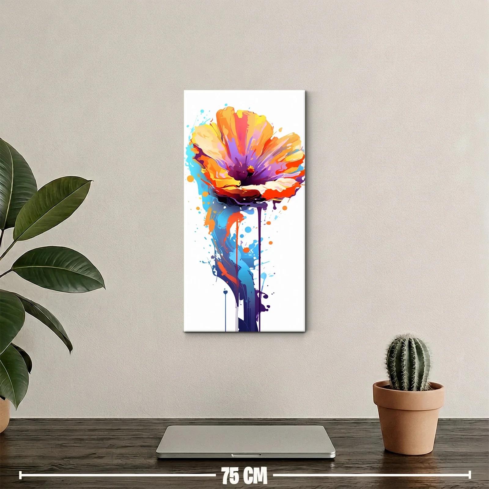 Cuadro amapola con goteos de pintura — miniatura 2