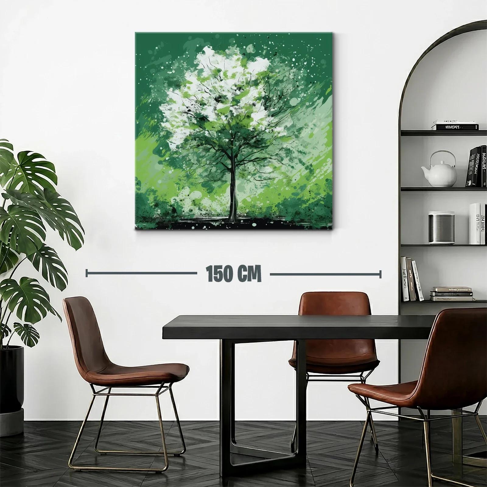 Árbol vibrante en tonos verdes y blancos — miniatura 2