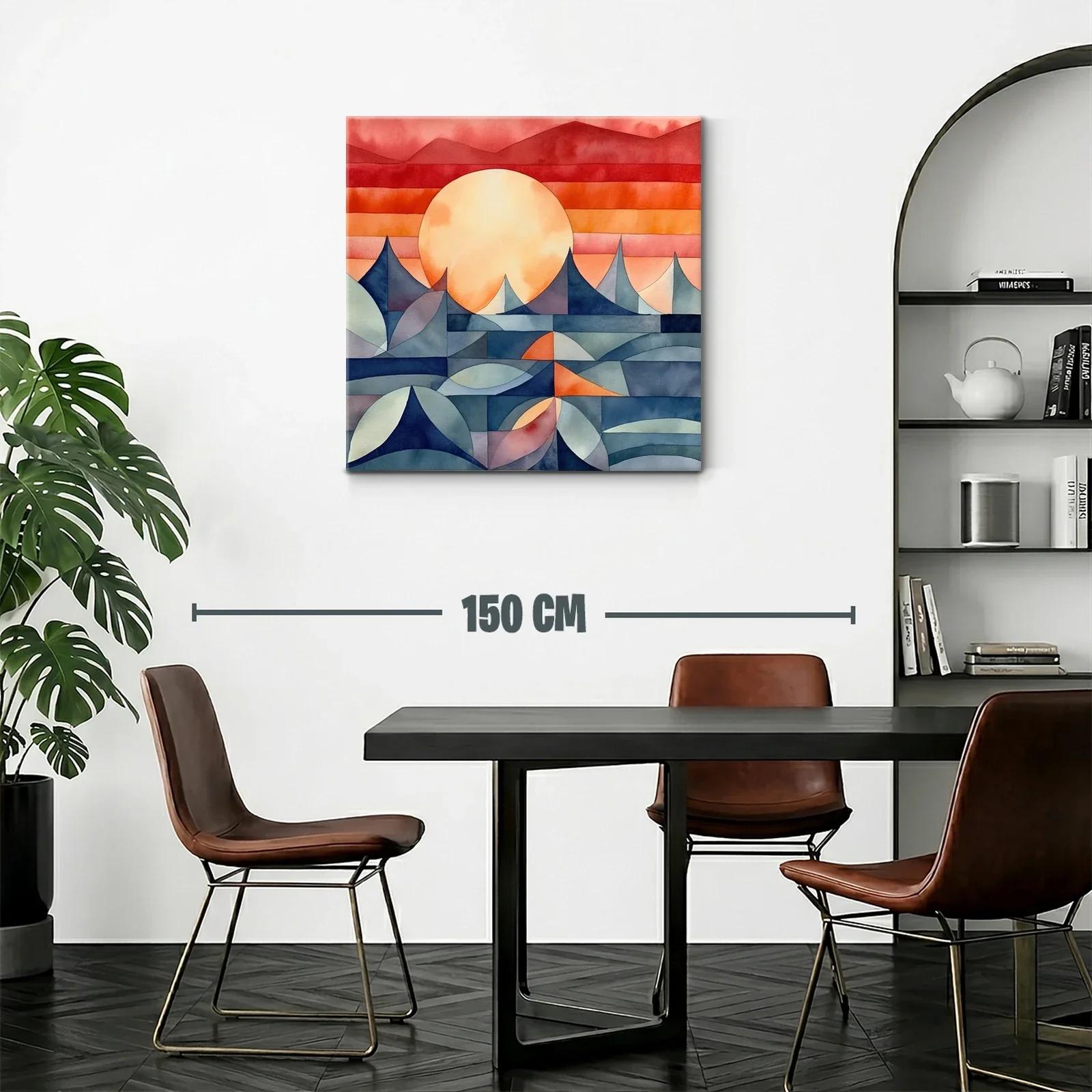 Atardecer geométrico con tonos cálidos y azules profundos — miniatura 2