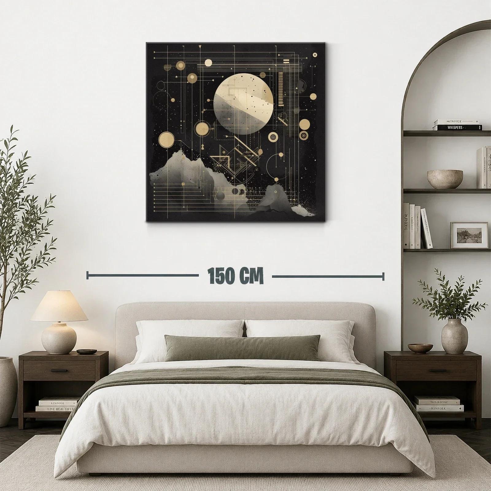 Composición abstracta con formas geométricas y luna estilizada — miniatura 3